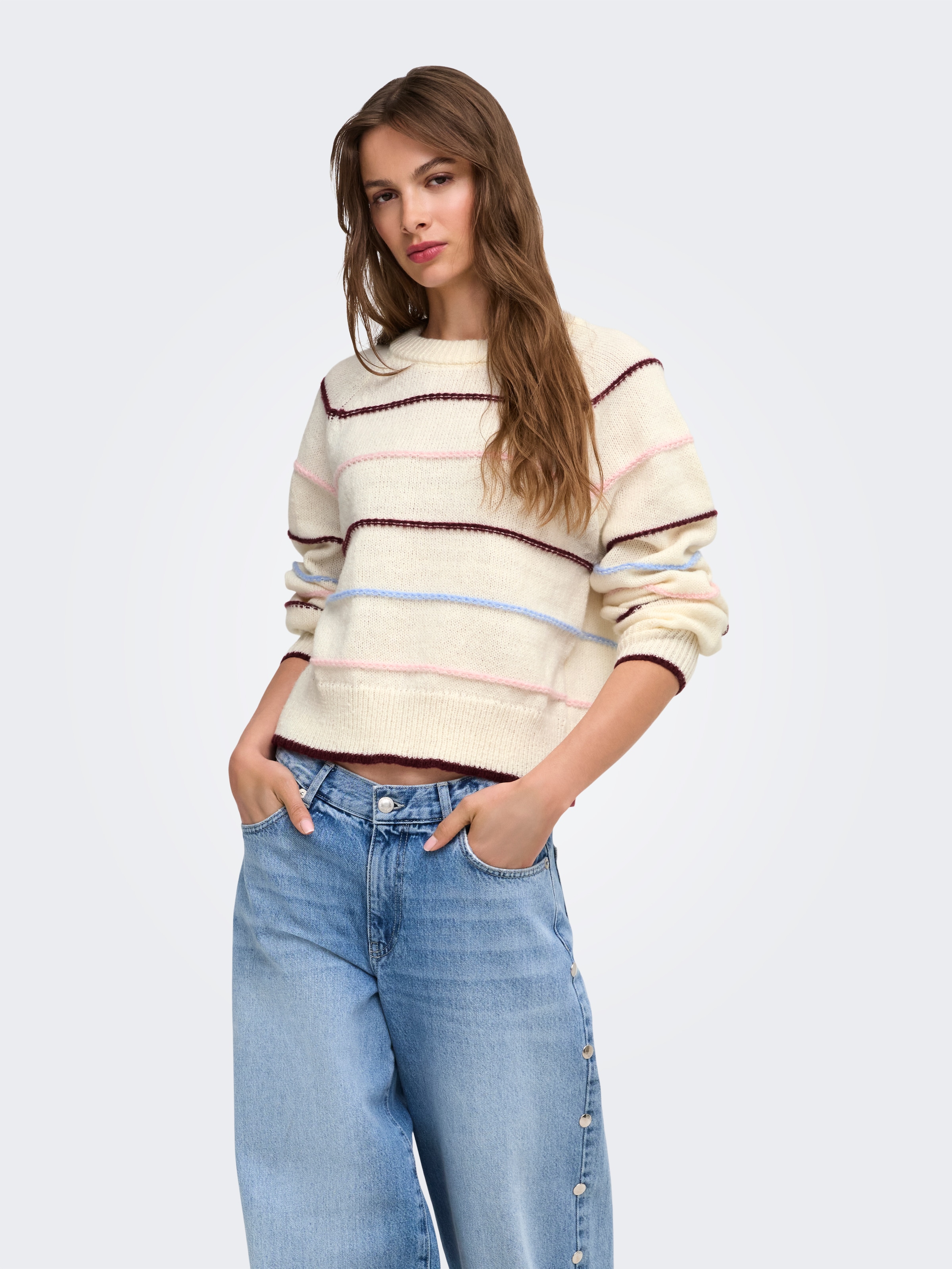 ONLY Strickpullover »ONLADORA LS O-NECK NCA KNT« Kunstfaser, regular fit