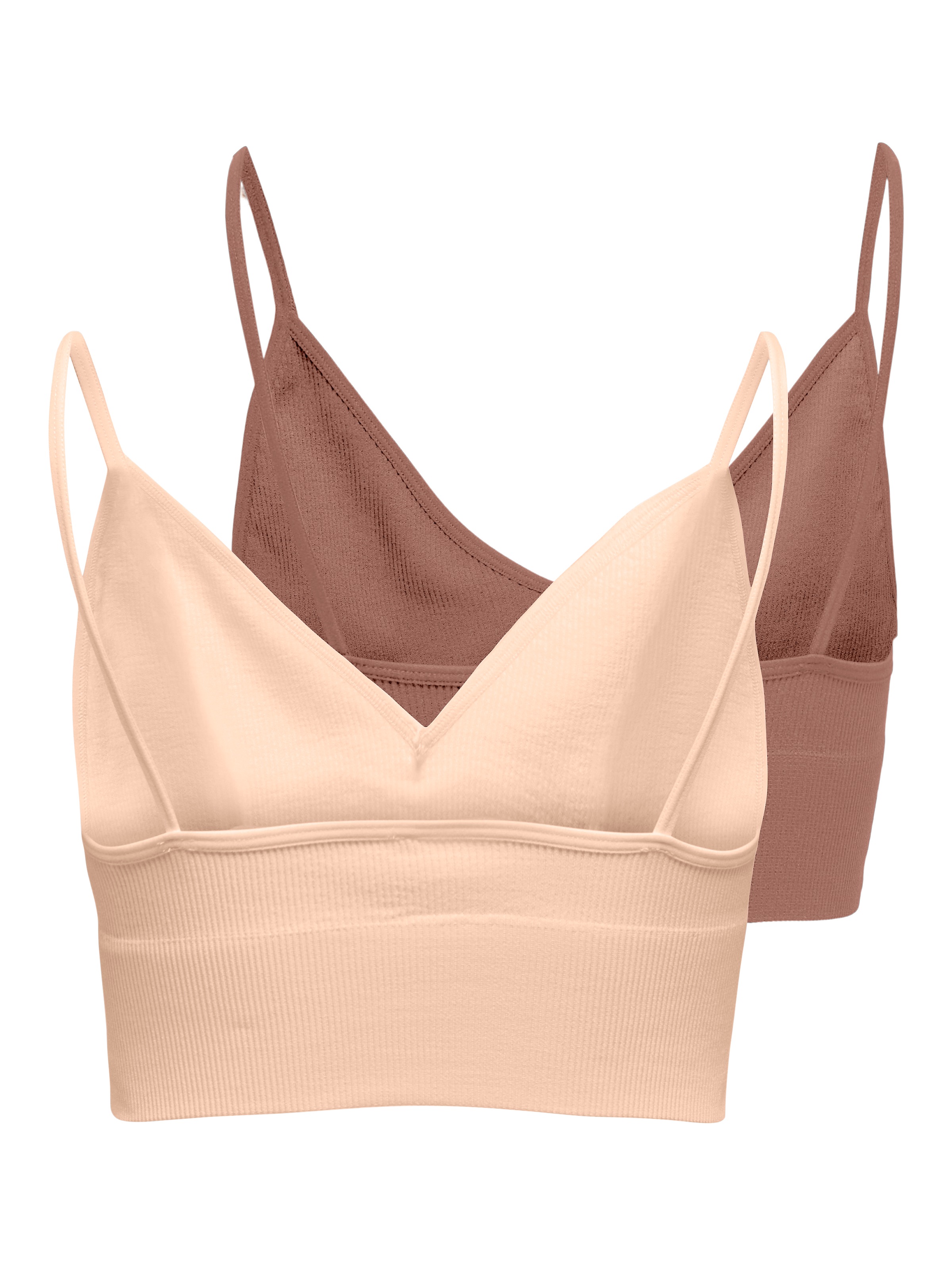 ONLY Bustier "ONLVICKY RIB S-LESS V-NECK 2-PACK TOP" günstig online kaufen