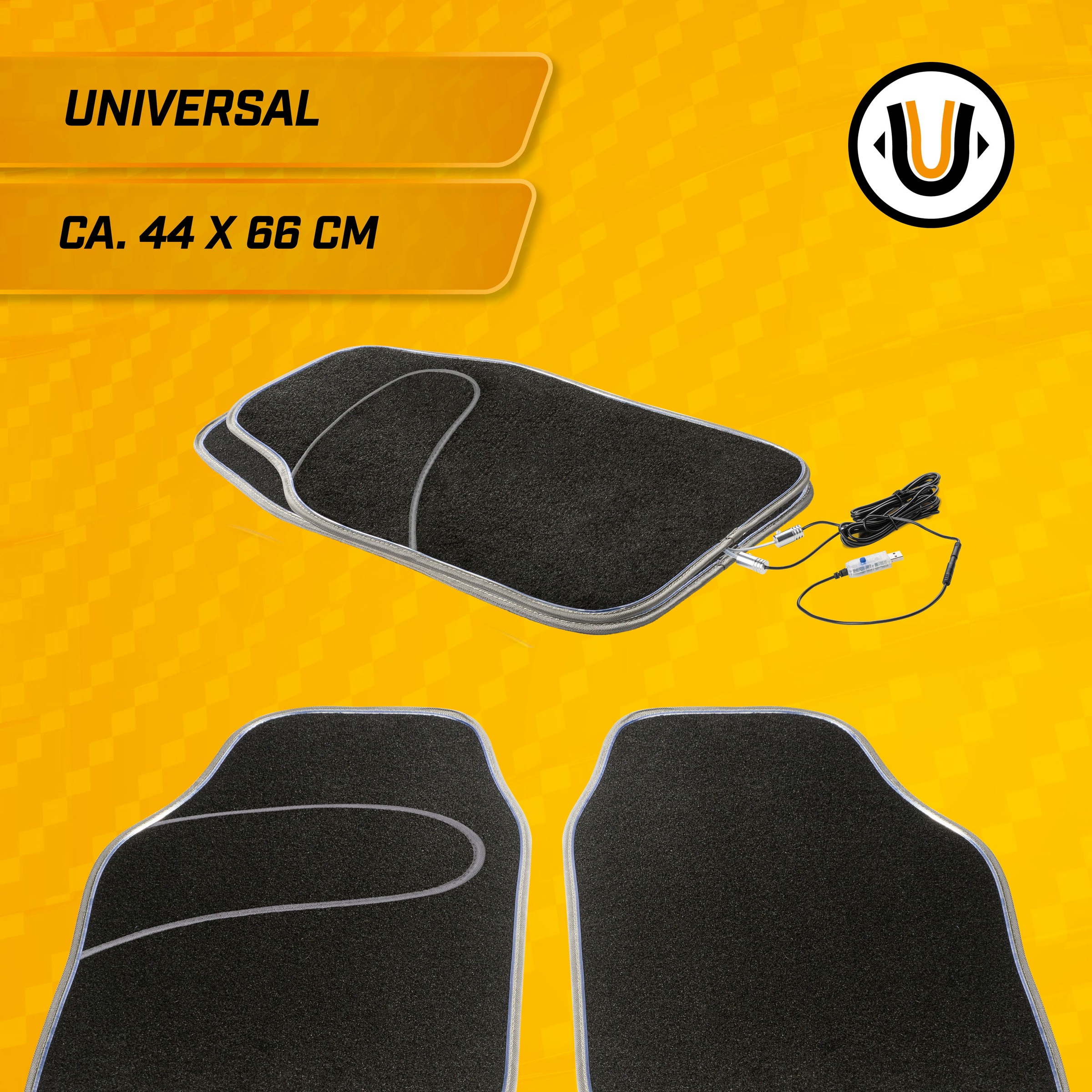 CarComfort Auto-Fußmatten »Autoteppich mit | Raten Ambiente St.), BAUR Farbauswahl (Set, auf verschiedener 2 LED«