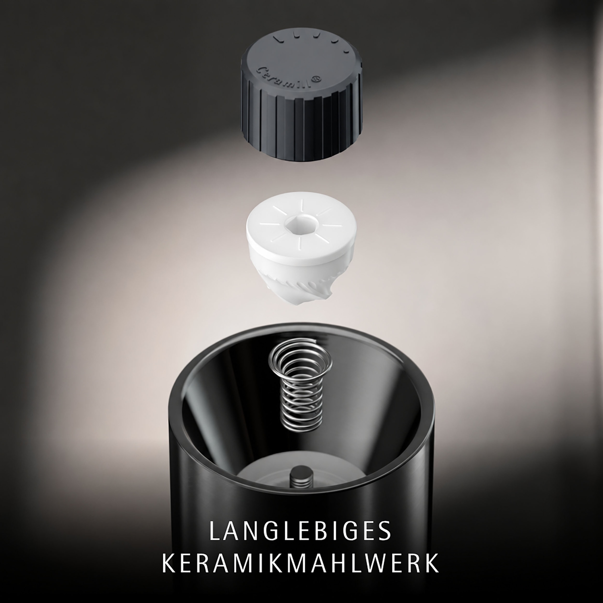 WMF Gewürzmühle »Signature« Keramikmahlwerk, einstellbarer Mahlgrad, Deckel, transparentes Glas