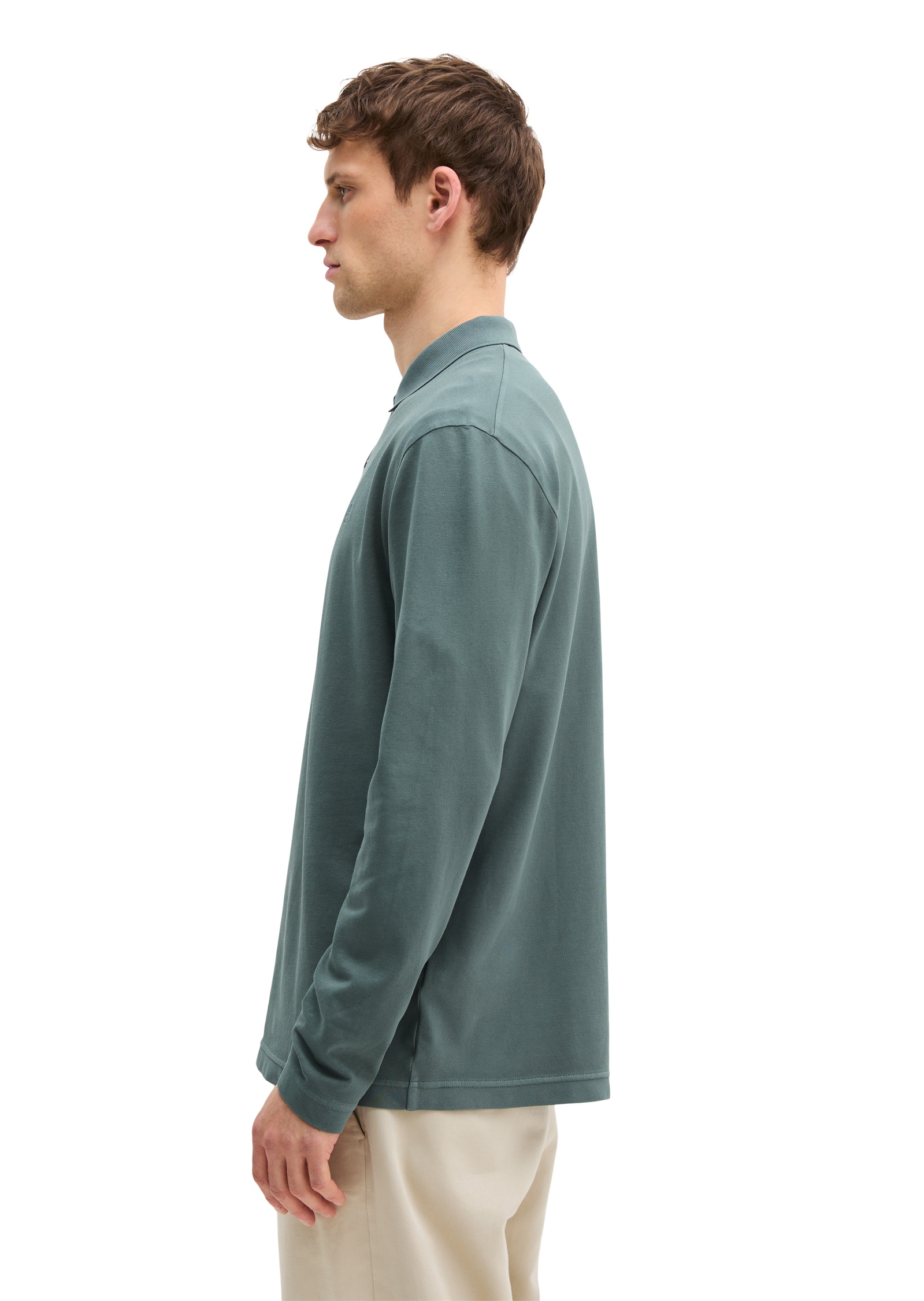 Marc O'Polo Langarm-Poloshirt »aus Bio-Baumwolle mit Elasthan«