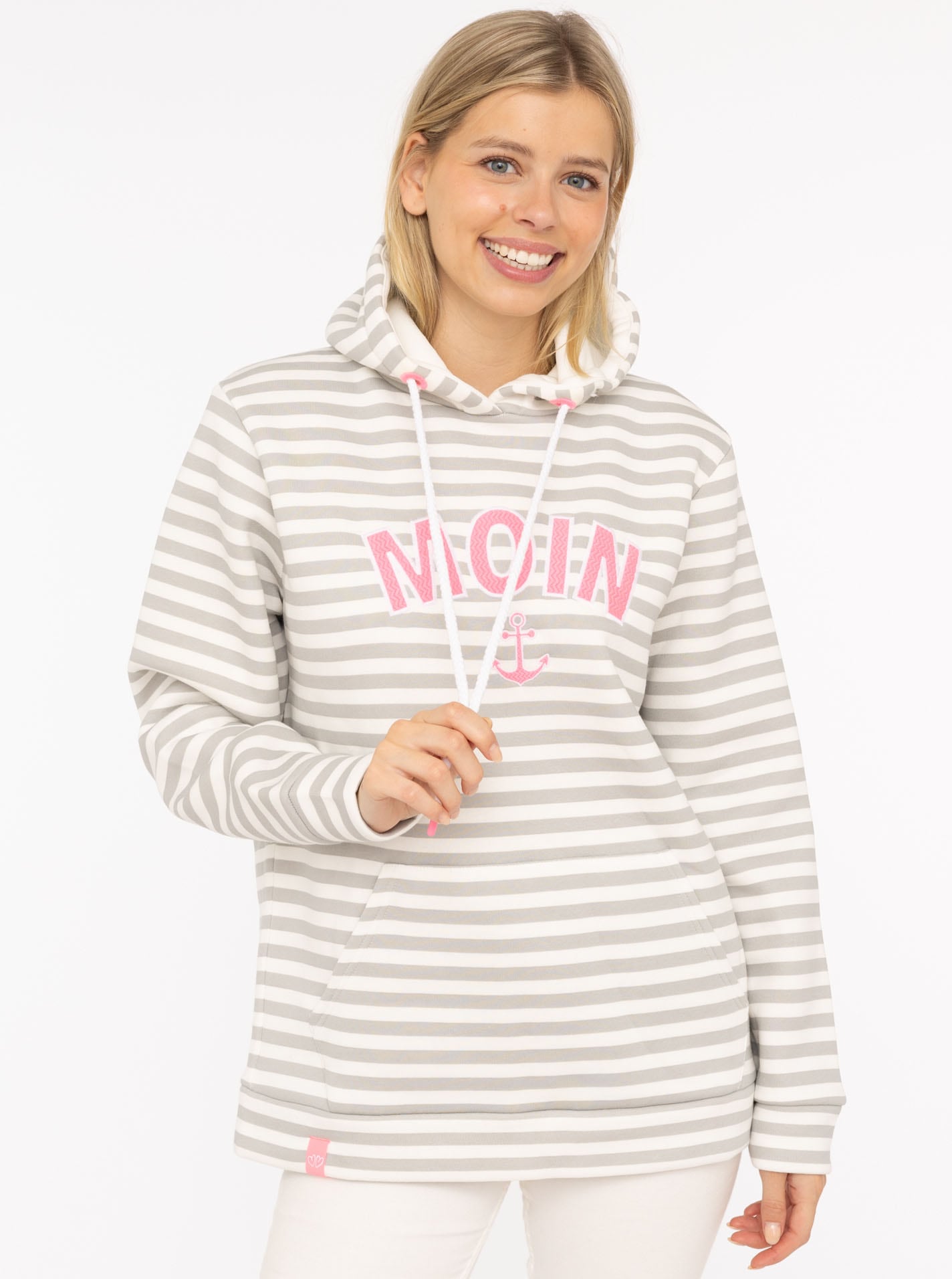 Zwillingsherz Kapuzensweatshirt ""Streifen Moin"", gestreift, große "MOIN"- günstig online kaufen