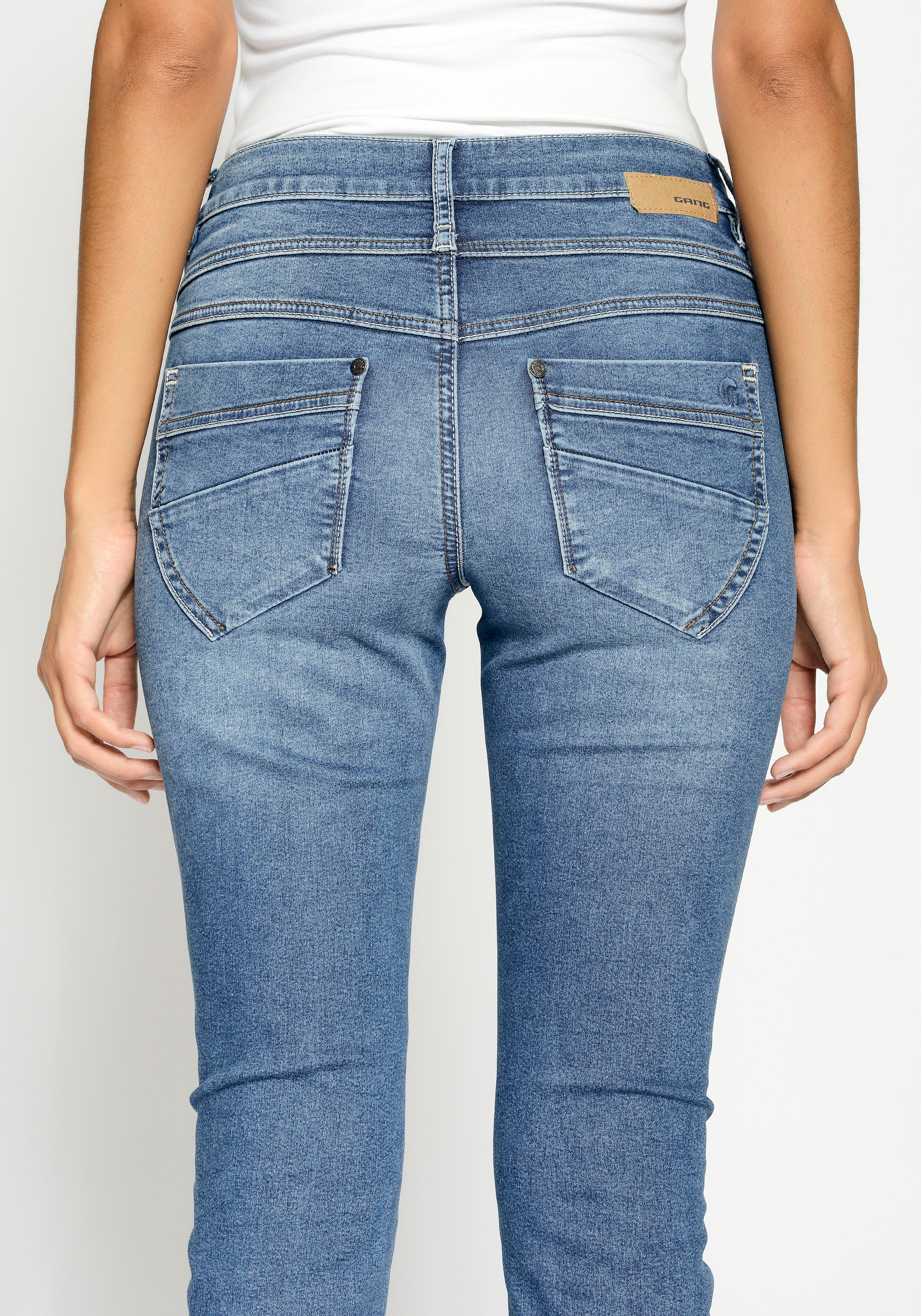 GANG Skinny-fit-Jeans 3-Knopf-Verschluss Passe »94MORA«, BAUR und für | mit vorne bestellen