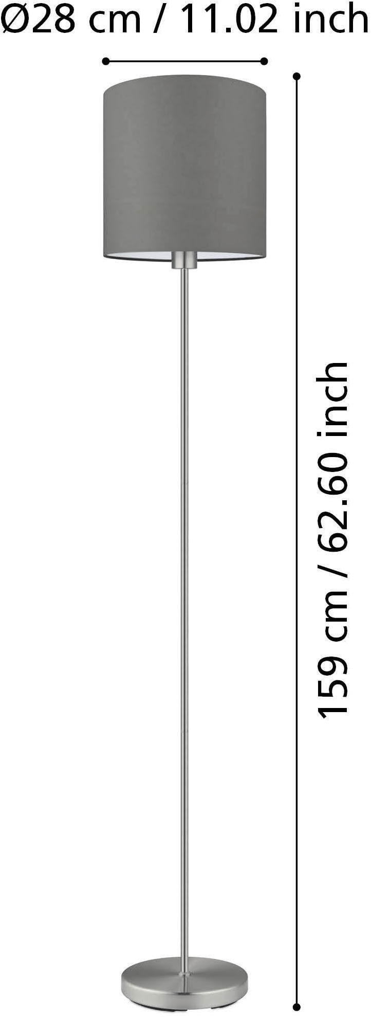 EGLO Stehlampe »PASTERI Stehlampe - Stoff - Stahl - E27 - 1X60W - IP20« E27 1 Stk. Standleuchte, Wohnzimmer, Esszimmer, Schalfzimmer, H157,5 x Ø28 cm