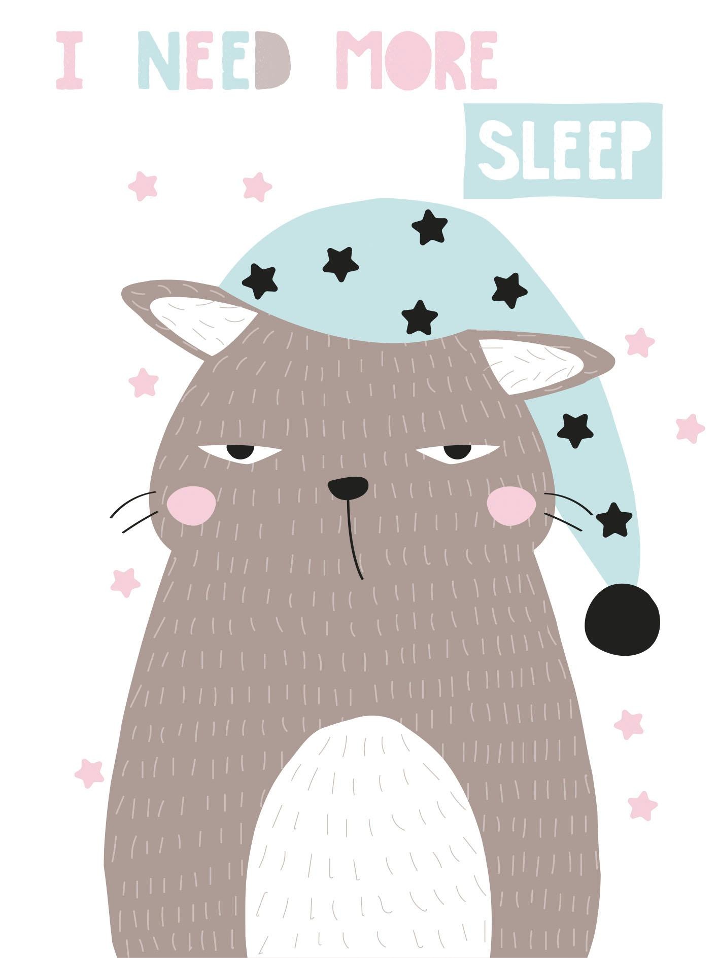 queence Leinwandbild »More sleep«, Kunst-Tiere-Hase-Hasen-klassische Fantasie, Premium-Leinwandstoff, Handarbeit aus Deutschland