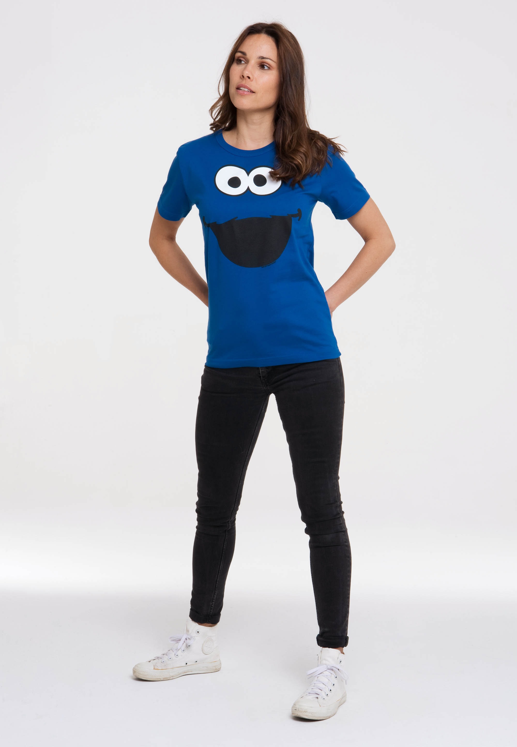 LOGOSHIRT T-Shirt »Sesamstraße - Krümelmonster Gesicht«, mit lizenziertem  Print kaufen | BAUR | T-Shirts