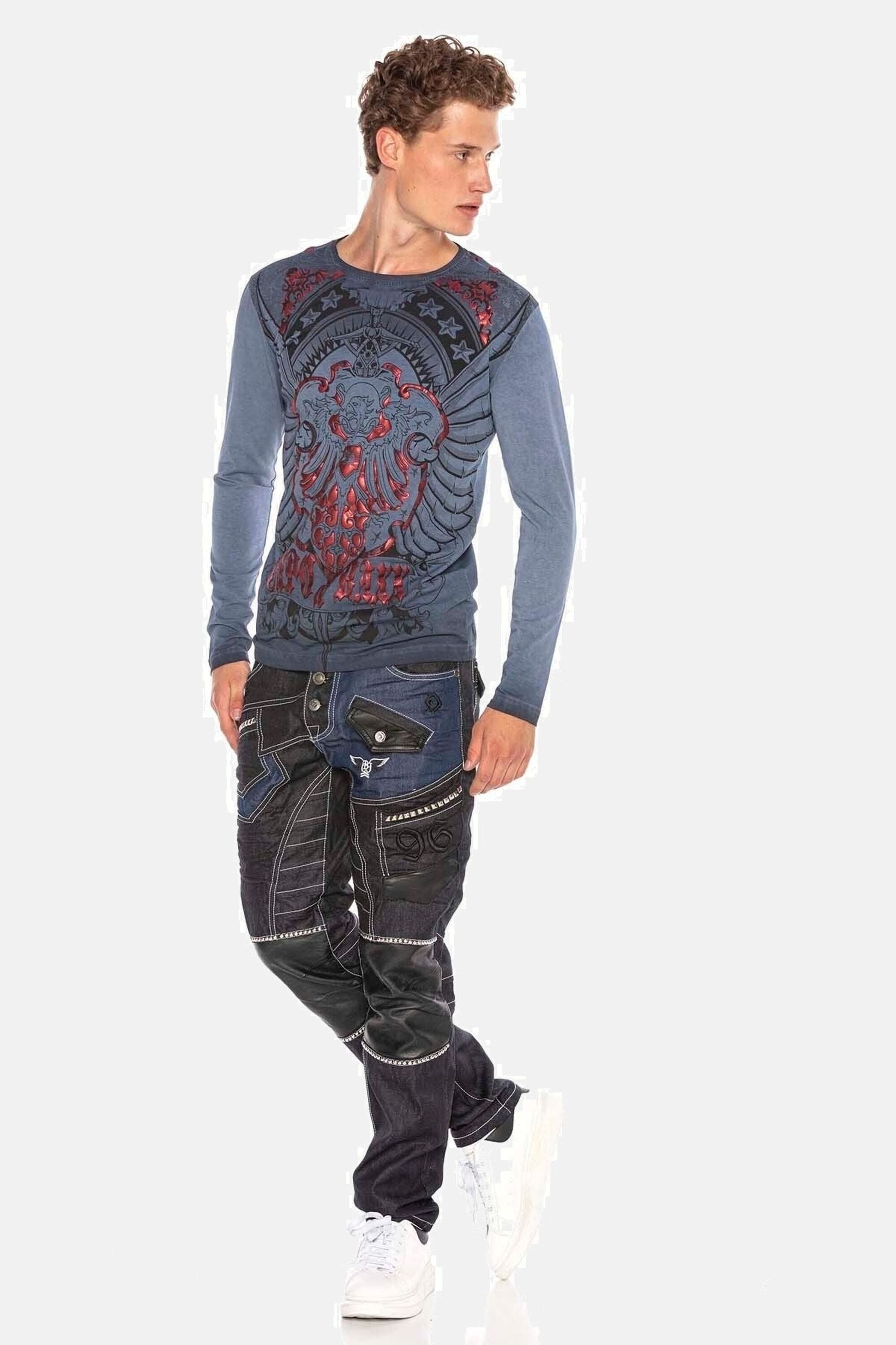 Cipo & Baxx Straight-Jeans »DENIM«, Straight Fit-Jeans im stylischen Design, CD639