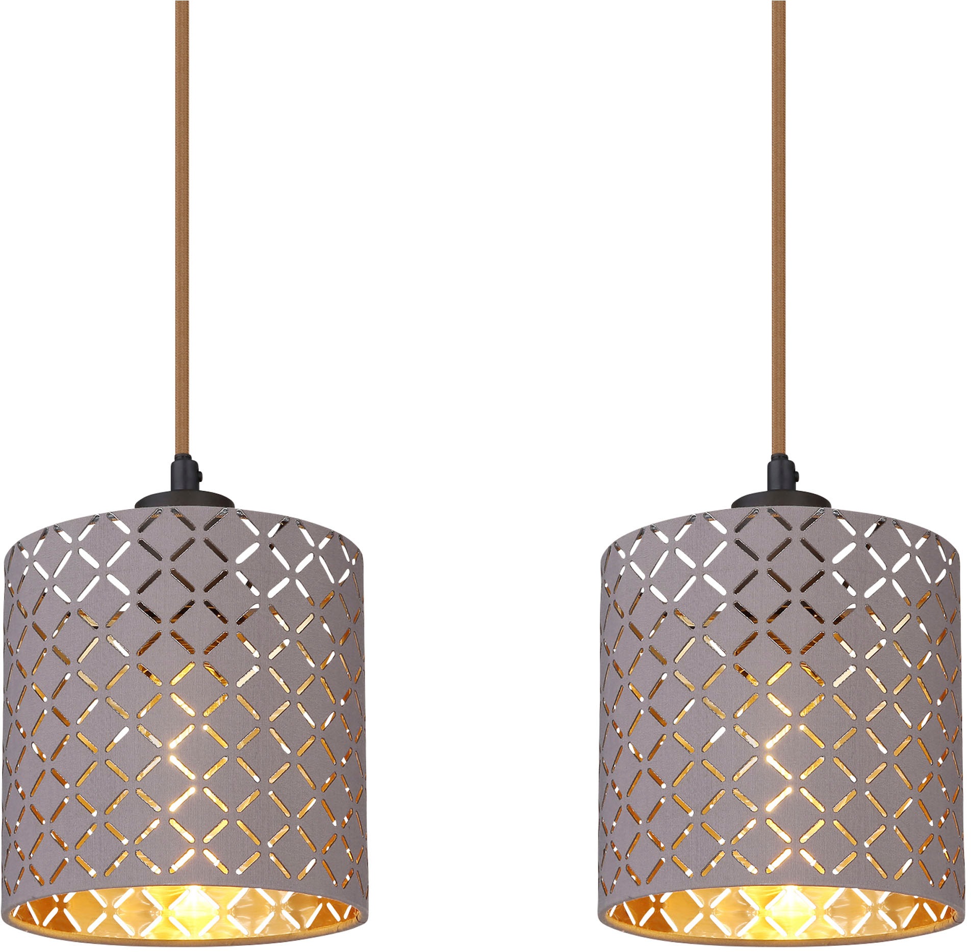 GLOBO LIGHTING Hängeleuchte »CINDY« E27 1 Stk. Hängeleuchte für Esszimmer Textil grau