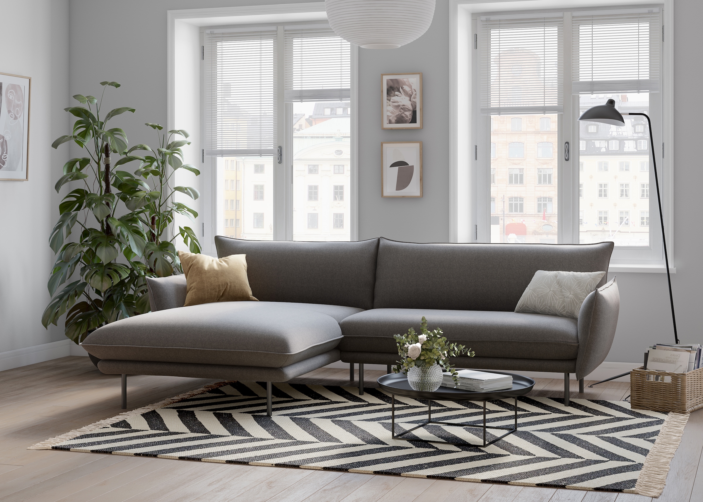 OTTO home Ecksofa "Stine L-Form" Besonderes Design durch Kissenoptik und Ke günstig online kaufen