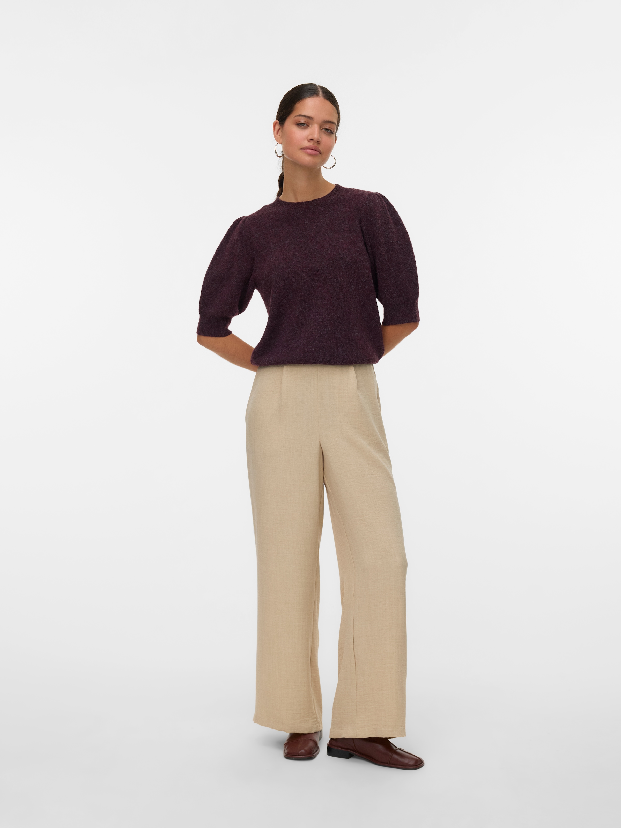 Vero Moda Strickpullover »VMDOFFY 2/4 O-NECK PULLOVER GA NOOS«, mit leichten Puffärmeln