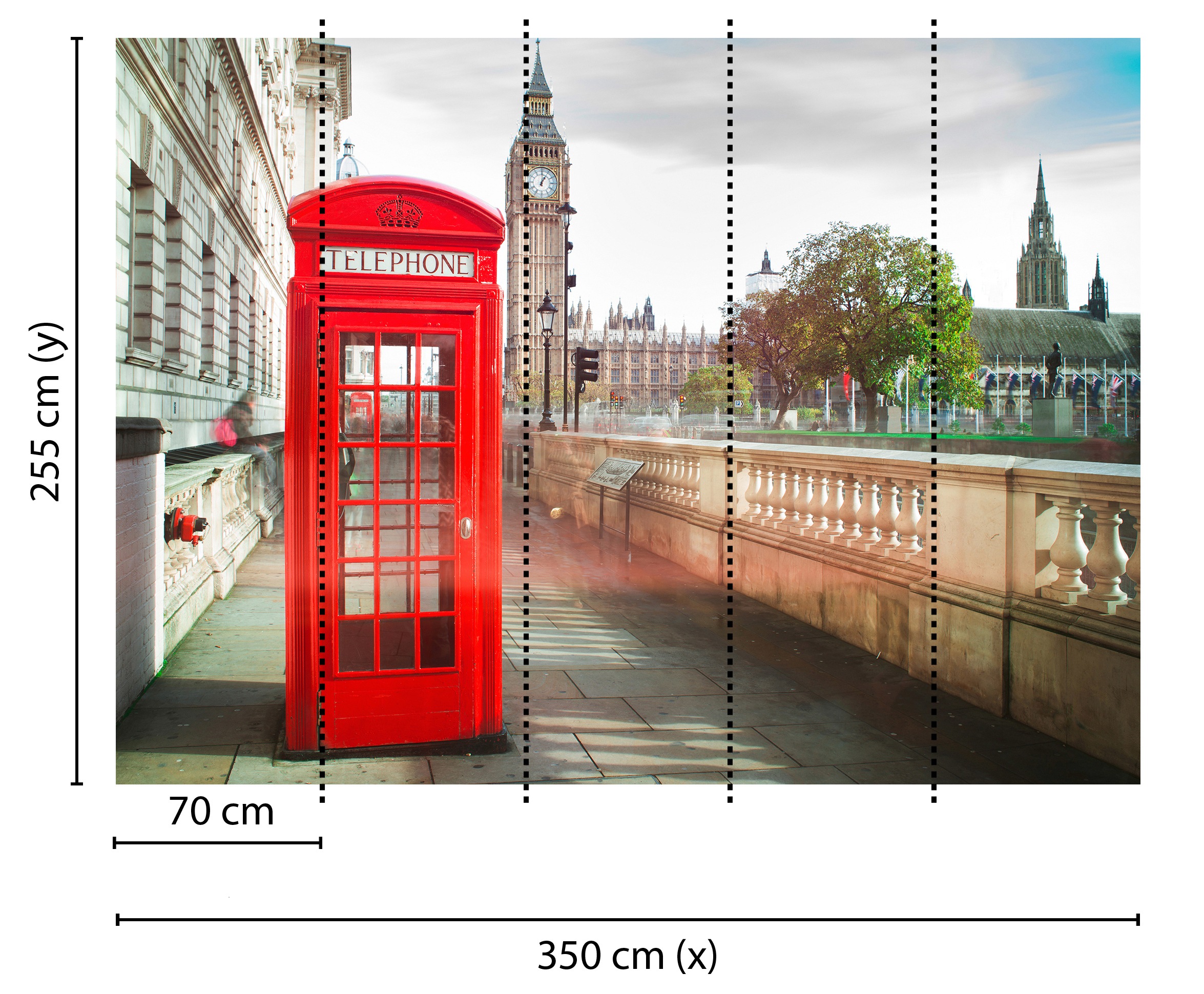 living walls Fototapete »Designwalls Phone Booth«, Vlies, Wand, Schräge, Decke