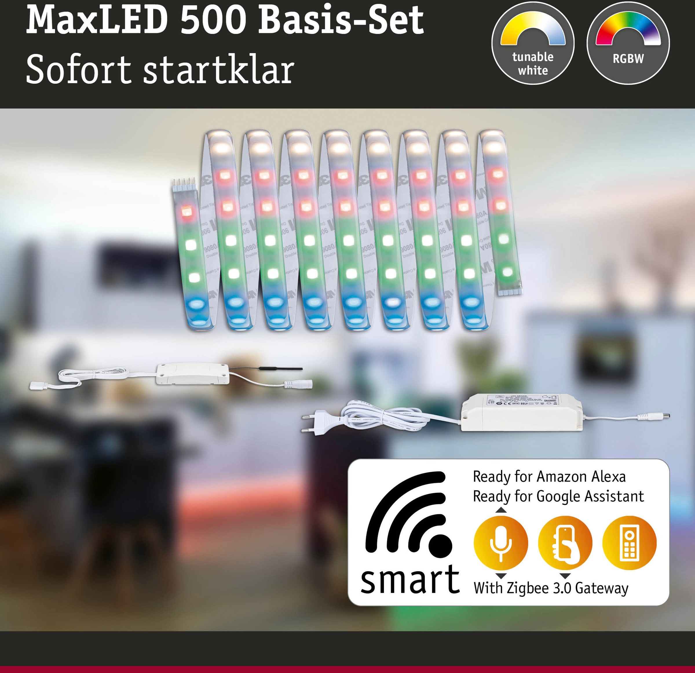 Paulmann LED-Streifen »MaxLED 500 RGBW Smart Home Zigbee 3m IP44 27W 1200lm  beschichtet«, 1 St.-flammig kaufen | BAUR