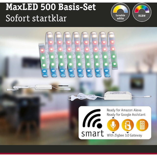 Paulmann LED-Streifen »MaxLED 500 RGBW Smart Home Zigbee 3m IP44 27W 1200lm  beschichtet«, 1 St.-flammig kaufen | BAUR