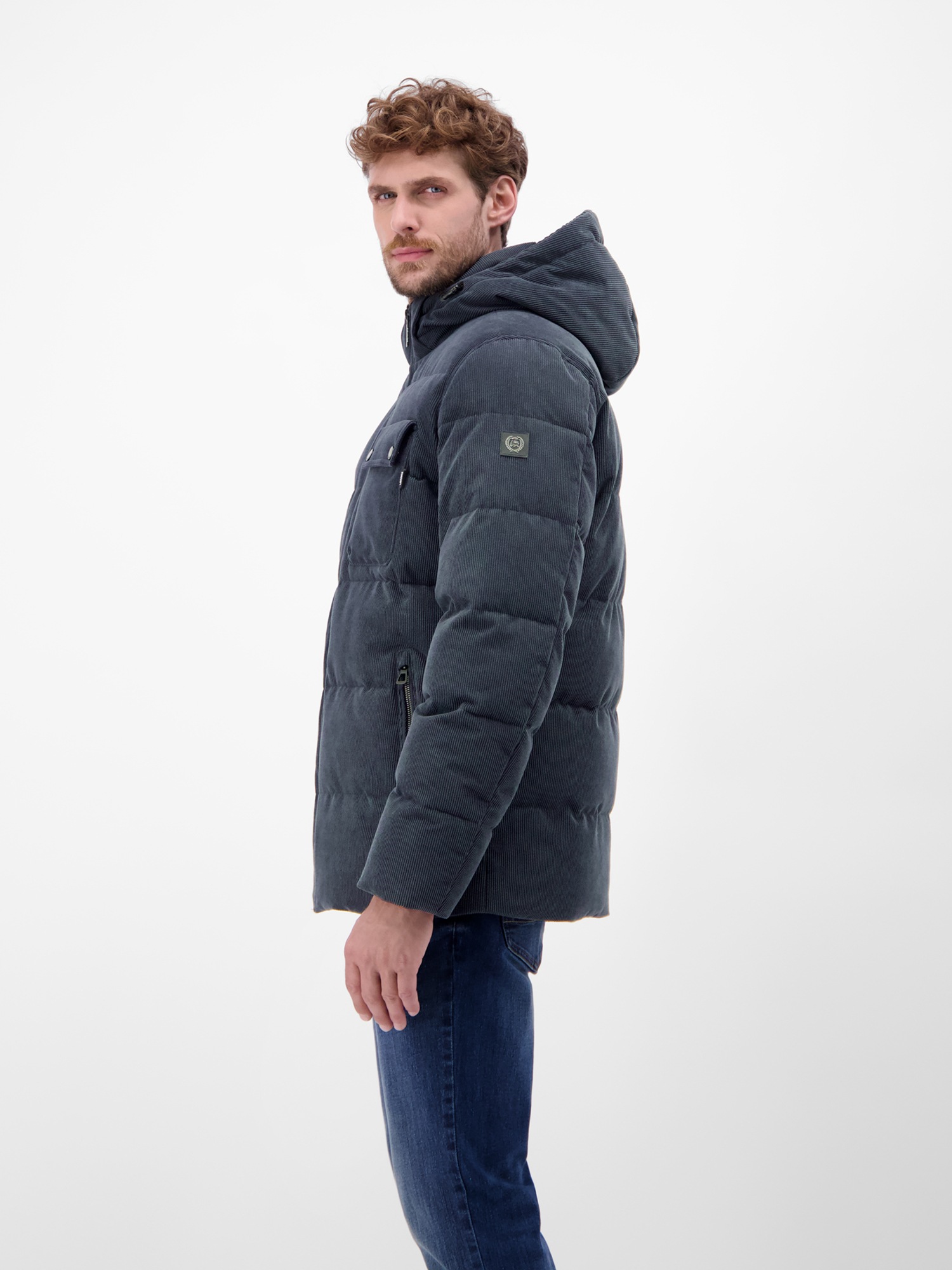 LERROS Steppjacke »LERROS Herren Steppjacke in funktionaler Cord-Optik«, mit Kapuze, Wasser- und windabweisend, atmungsaktiv