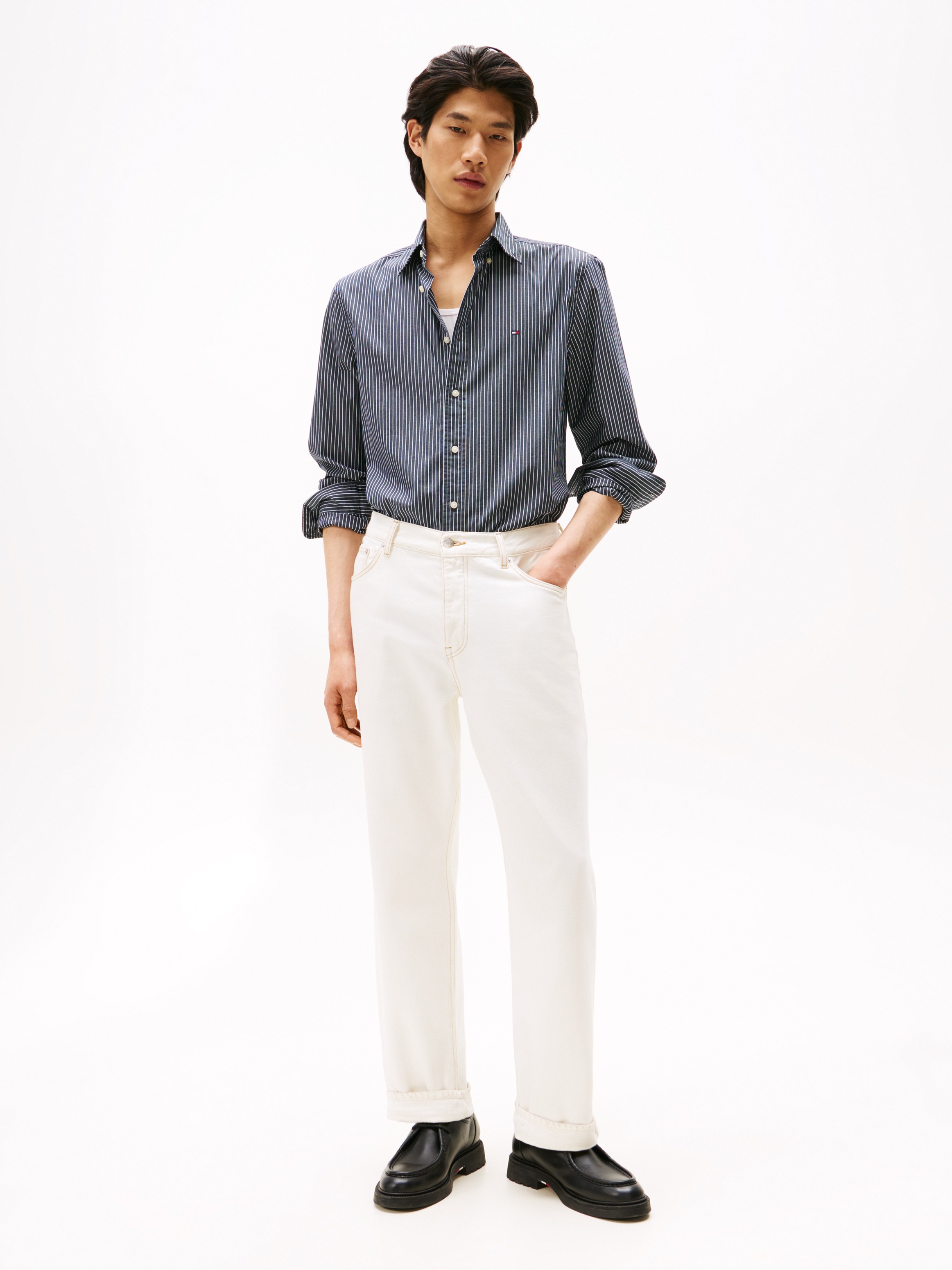 Thumbnail - Tommy Hilfiger Langarmhemd "CORE HAIRLINE POPLIN" regular fit, Button-down-Kragen, fein gestreift