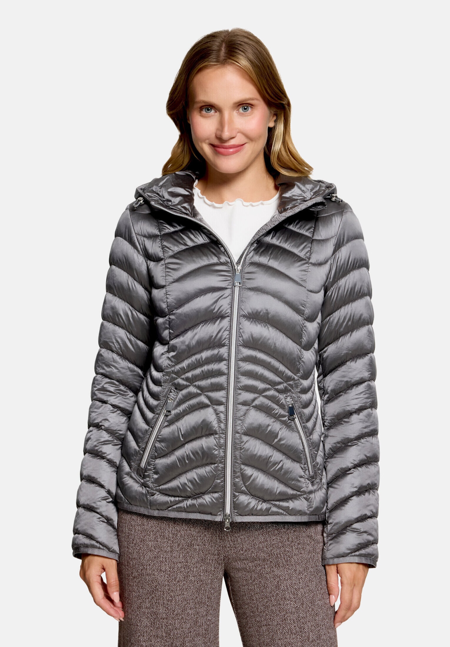 Cartoon Steppjacke »Damen mit Reißverschlusstaschen« mit Kapuze
