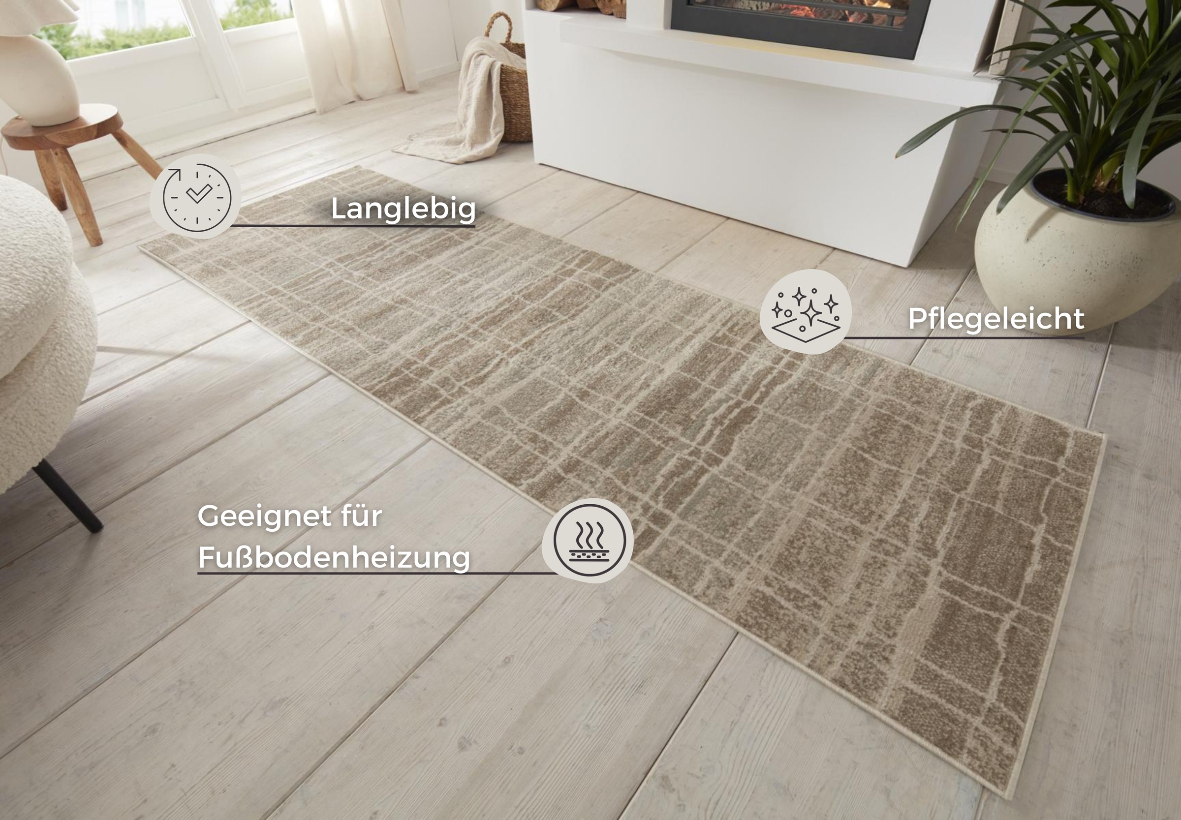 HANSE Home Teppich »Jord«, rechteckig, 8 mm Höhe, Kurzflor, Läufer, Vintage, Wohnzimmer, Schlafzimmer, Esszimmer, Flur