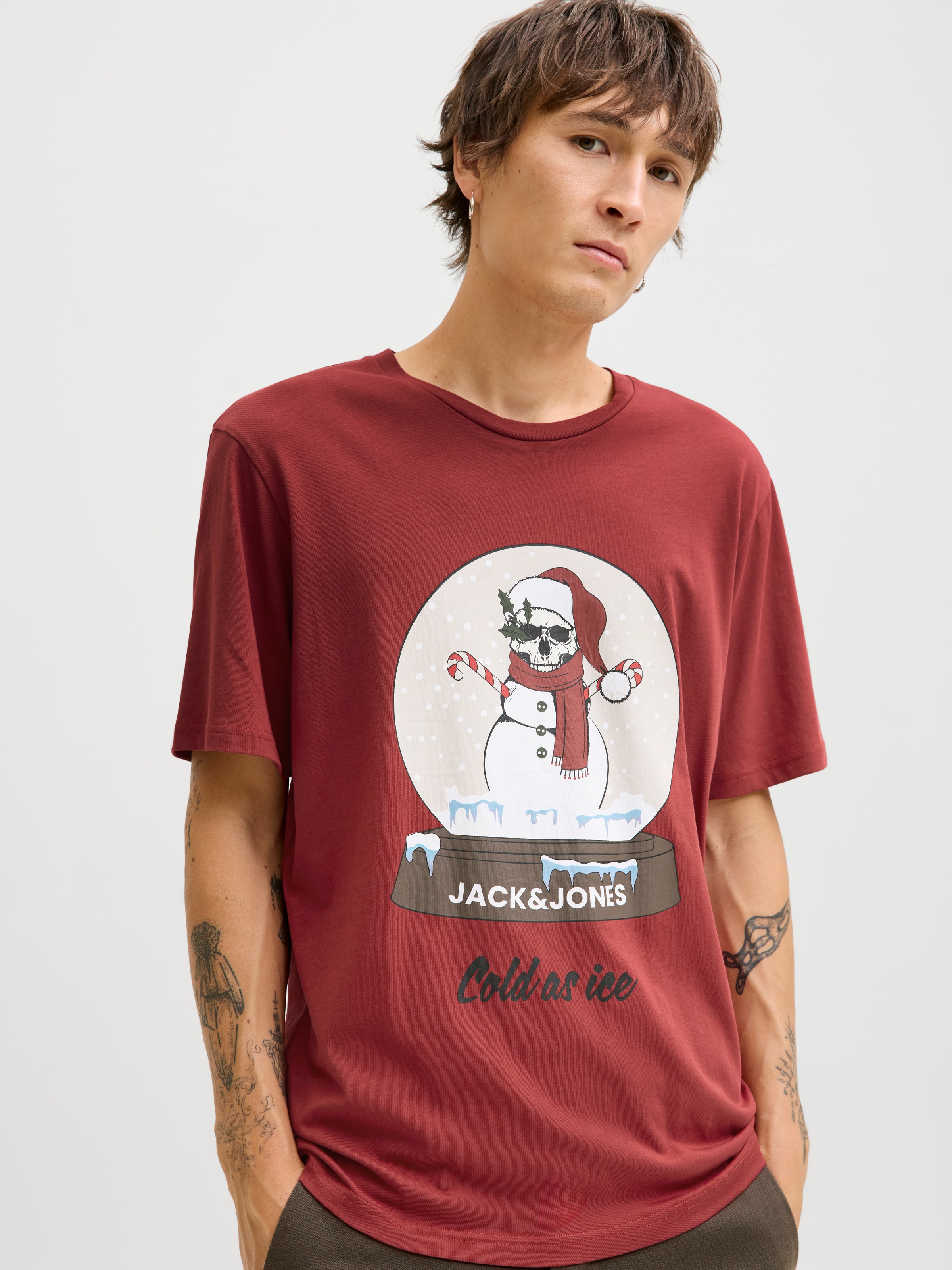 Jack & Jones Kurzarmshirt »JJNOEL XMAS TEE SS CREW NECK«
