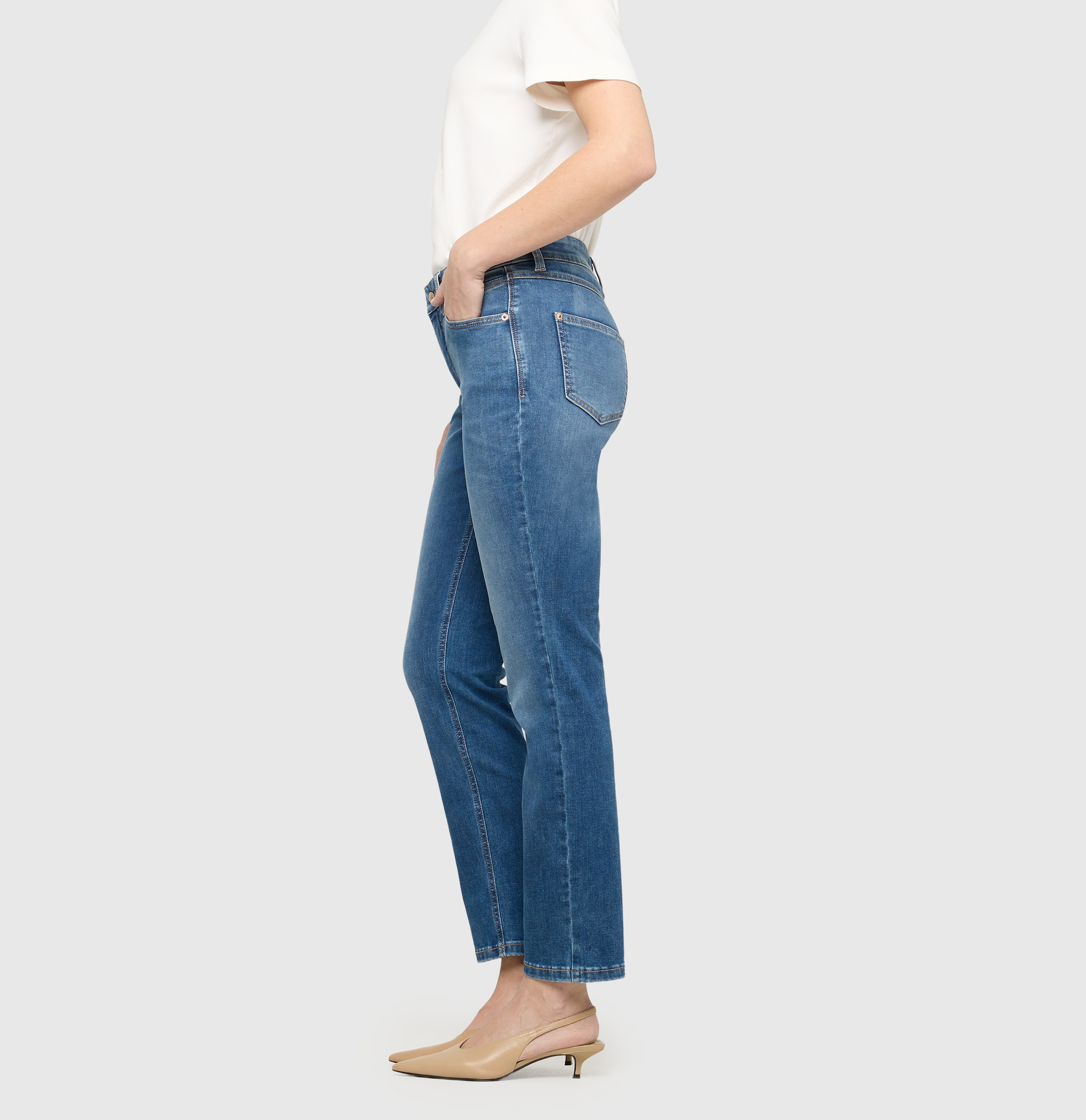 MAC »MACMELANIE« Figurformende Denim-Qualität mit hervorragendem Rücksprung-Verhalten