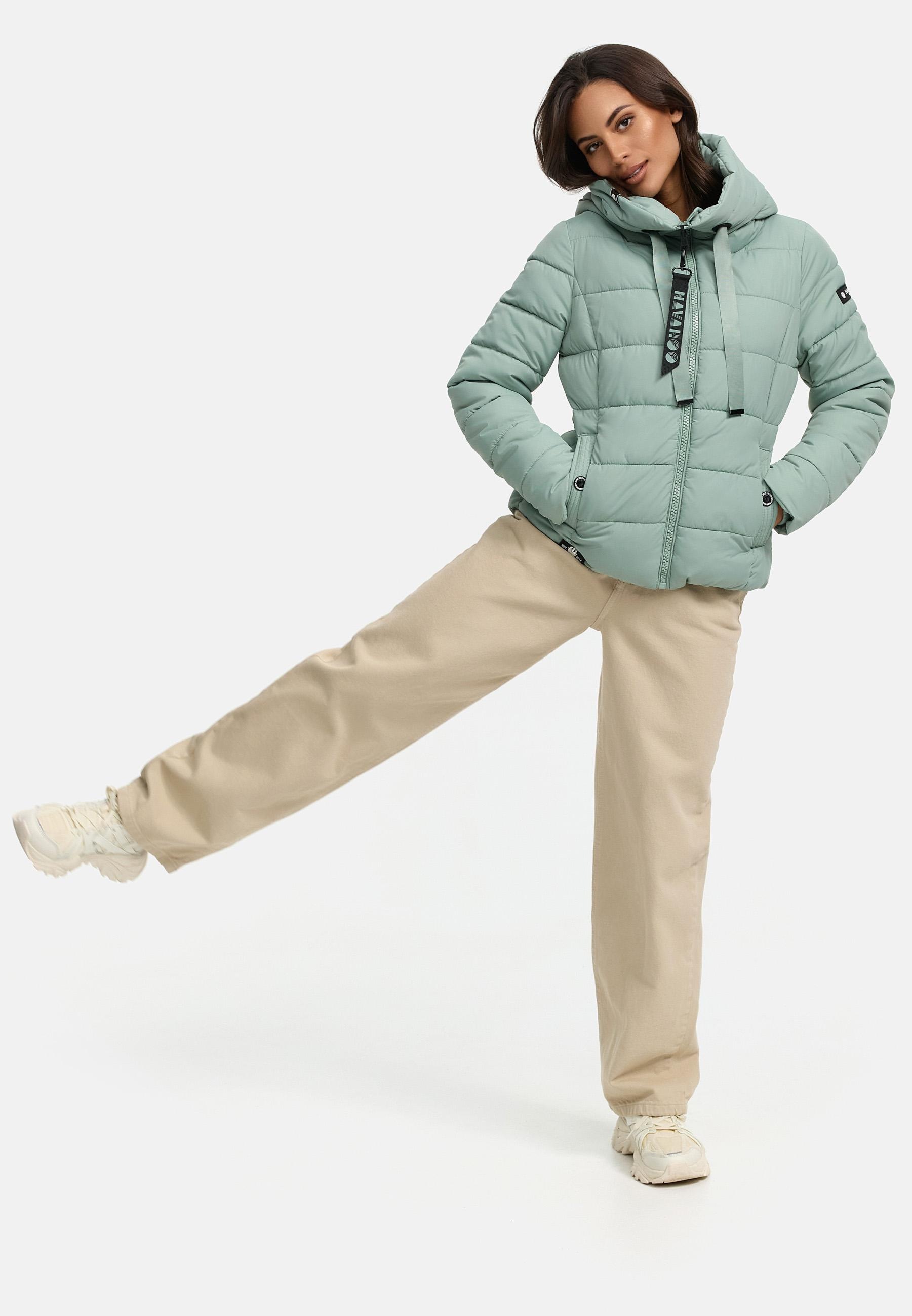 Navahoo Steppjacke »Amayaa«, mit Kapuze, stylische Damen Winterjacke mit coolen Applikationen