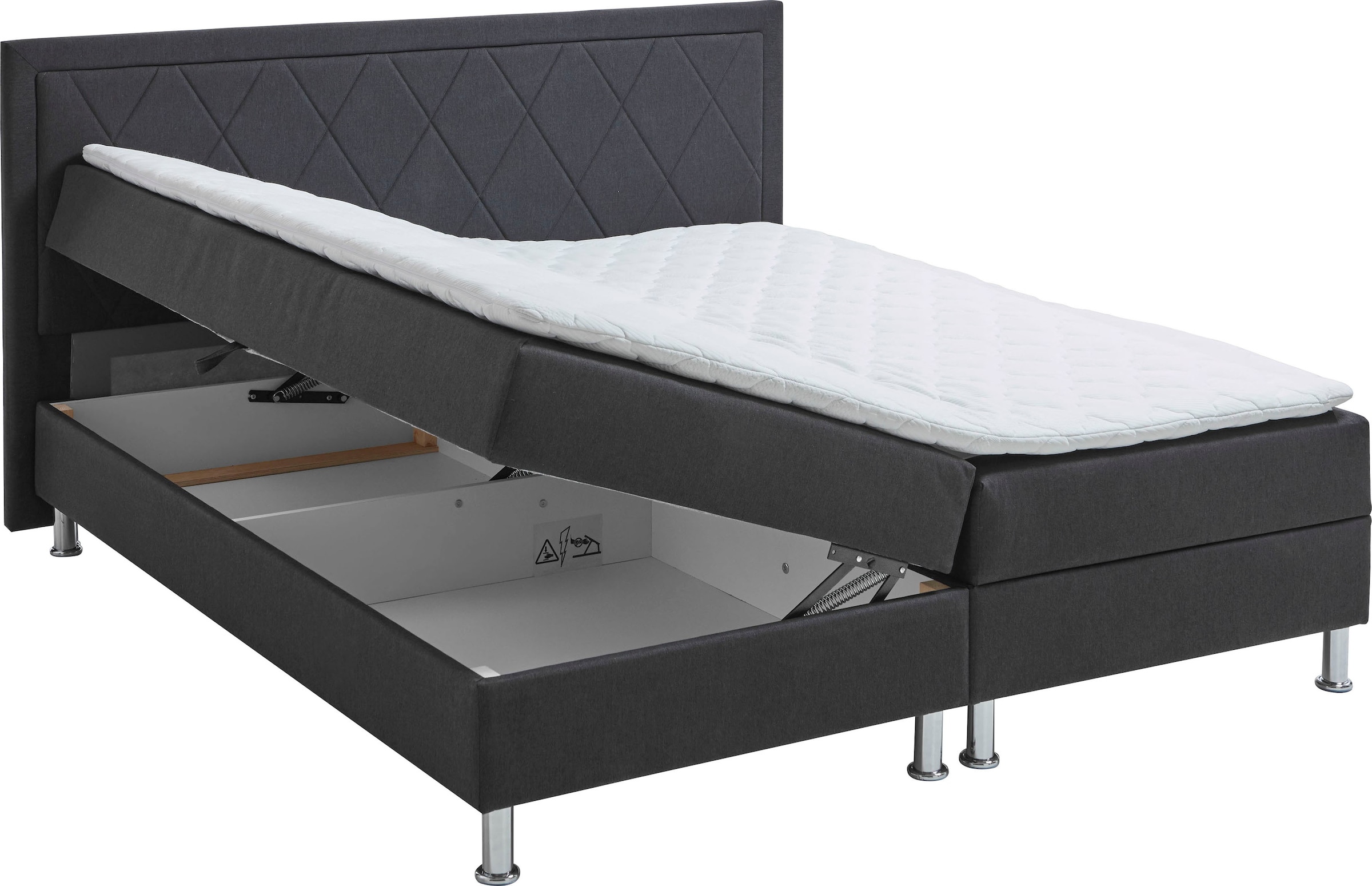 ATLANTIC home collection Boxbett »Helen«, Tonnentaschenfederkern-Matratze und Topper, wahlweise mit Bettkasten