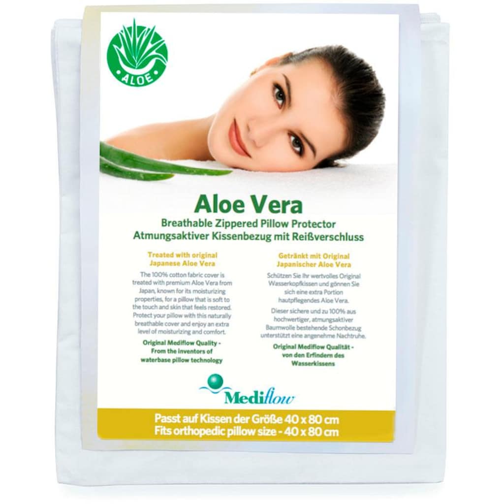 Mediflow Wasserkissen »Mediflow Aloe Vera Kombipack - Kissen+Bezug 5223 40x80cm«, (2 tlg.)