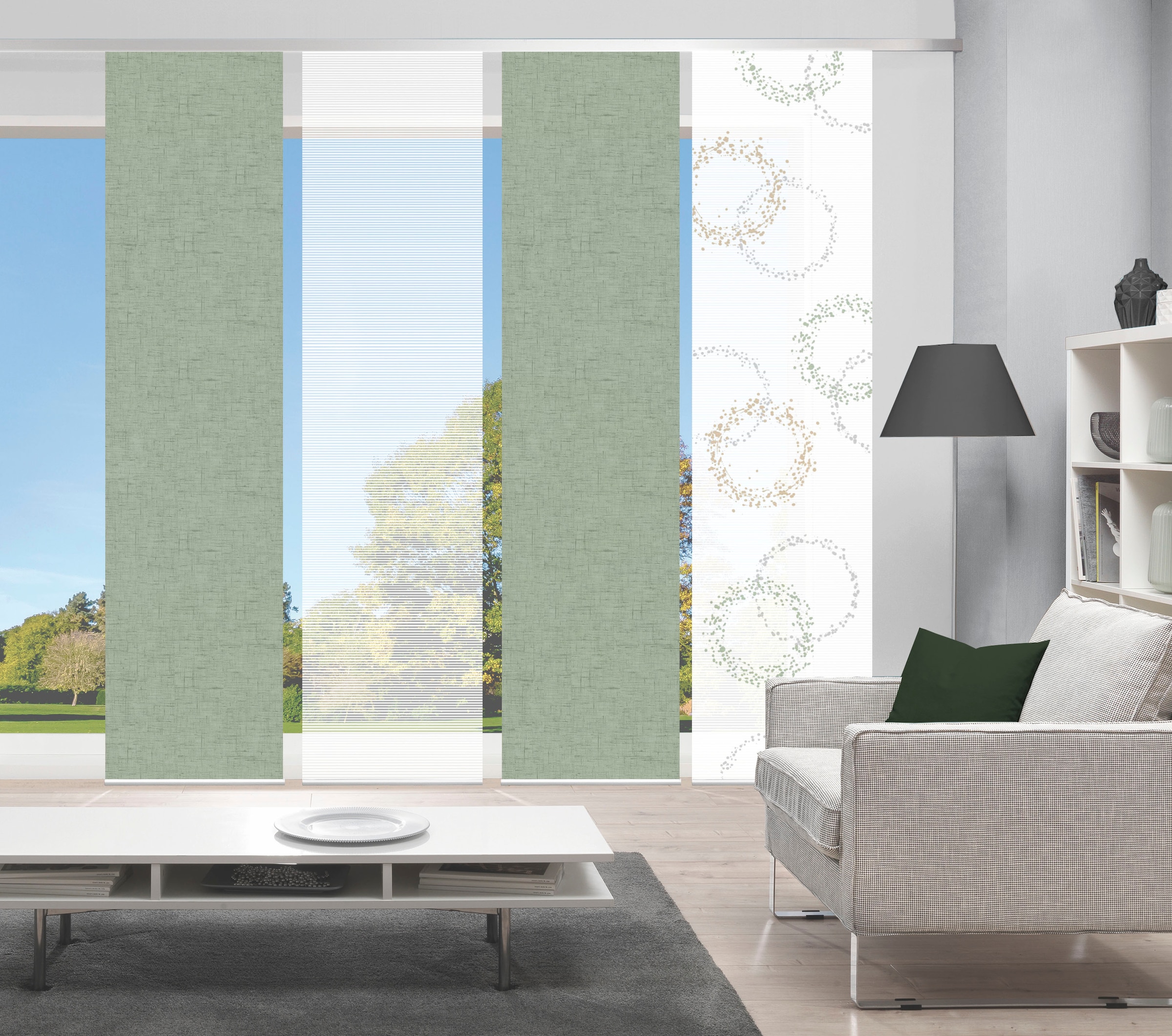 Vision S Schiebegardine "AINUR 4er SET" Paneelwagen 4 Stk. tlg. Schiebevorh günstig online kaufen