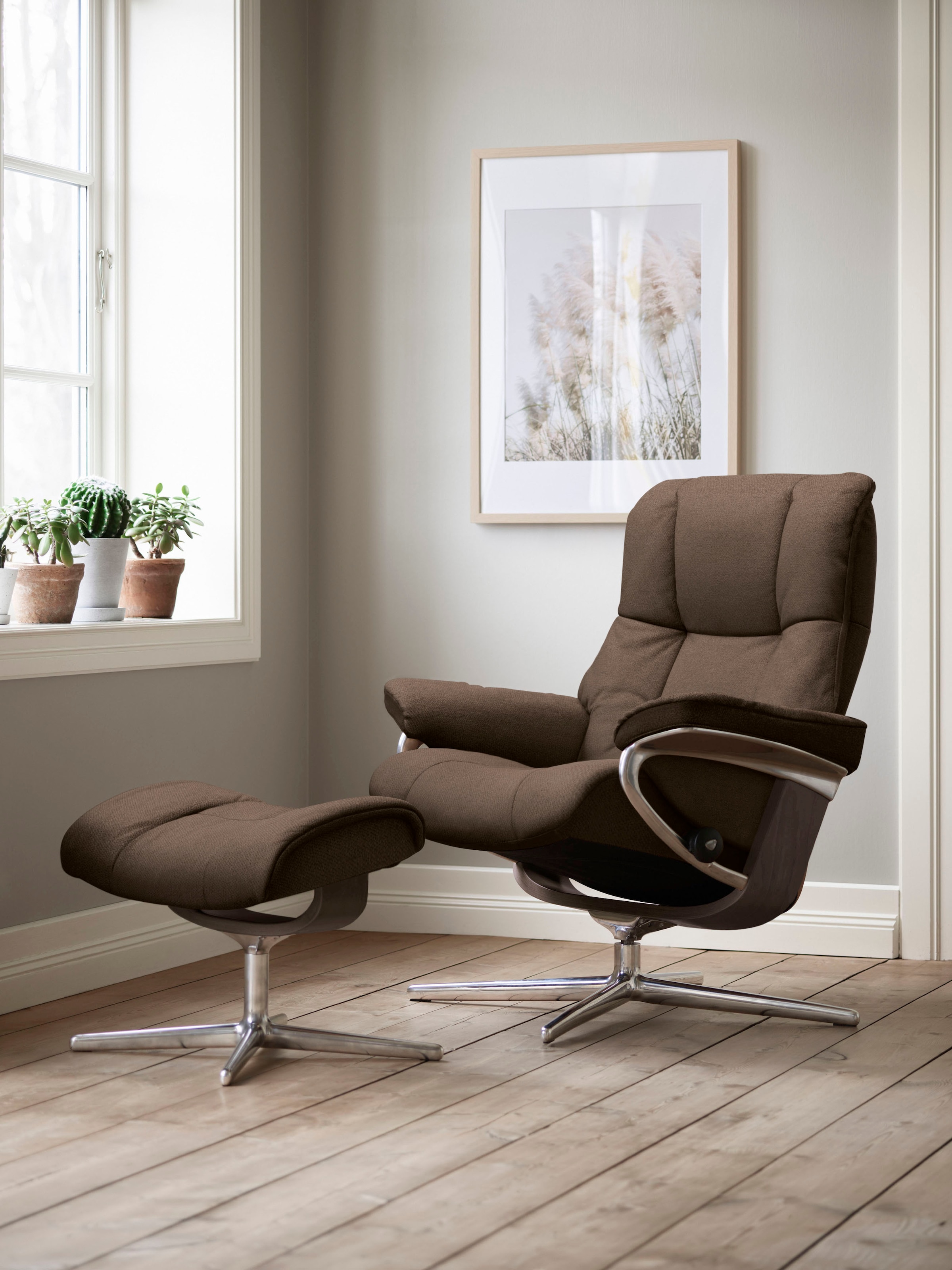 Stressless Fußhocker "Mayfair", mit Cross Base, Größe S, M & L, Holzakzent Wenge