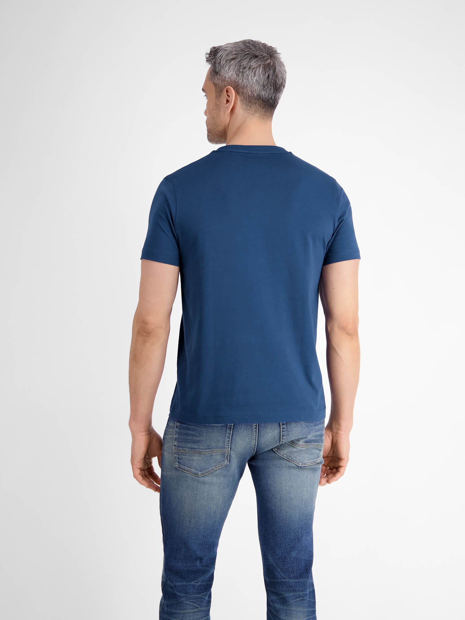 LERROS T-Shirt "Basic T-Shirt mit Logostitck, unifarben" Herren T-Shirt, oh günstig online kaufen