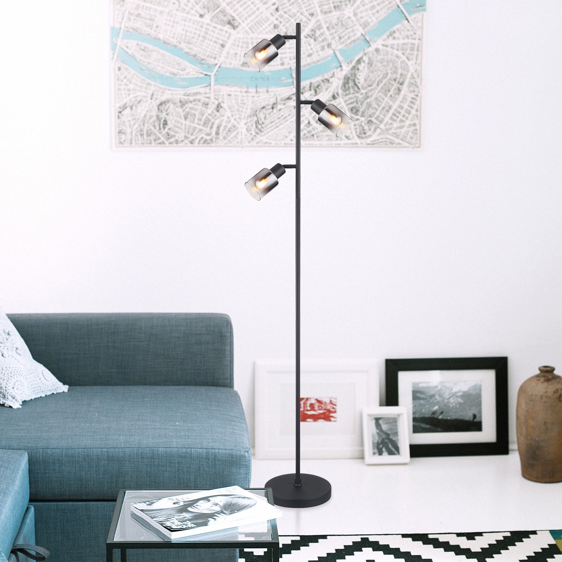 GLOBO LIGHTING Stehlampe »HUBERTUS« E14 1 Stk. Stehlampe Wohnzimmer Schlafzimmer Flur Design-Leuchte