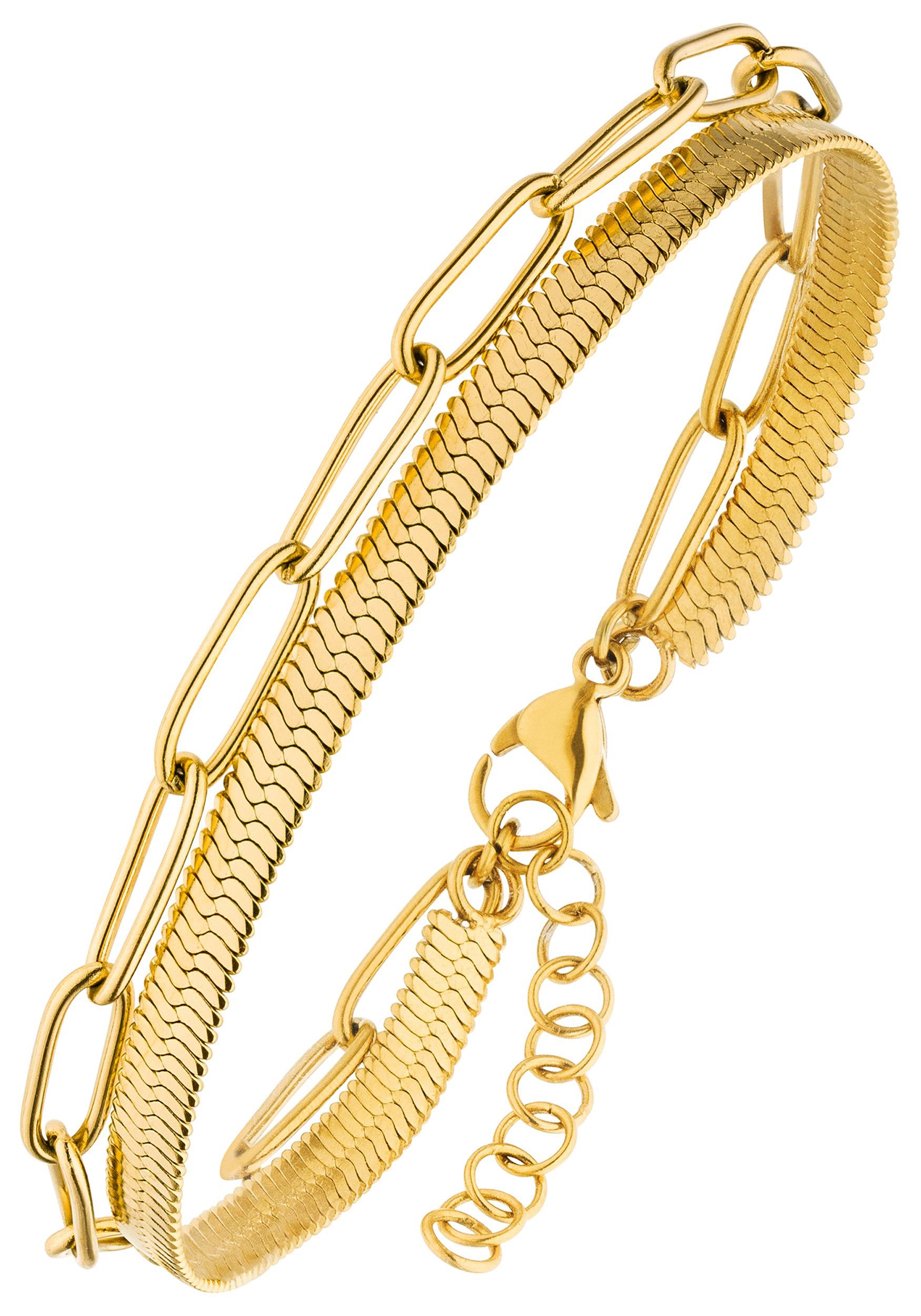 Armband JOBO, gold (goldfarben), Armbänder, Damen, 20cm, Edelstahl, Armband, aus Edelstahl goldfarben beschichtet 20 cm