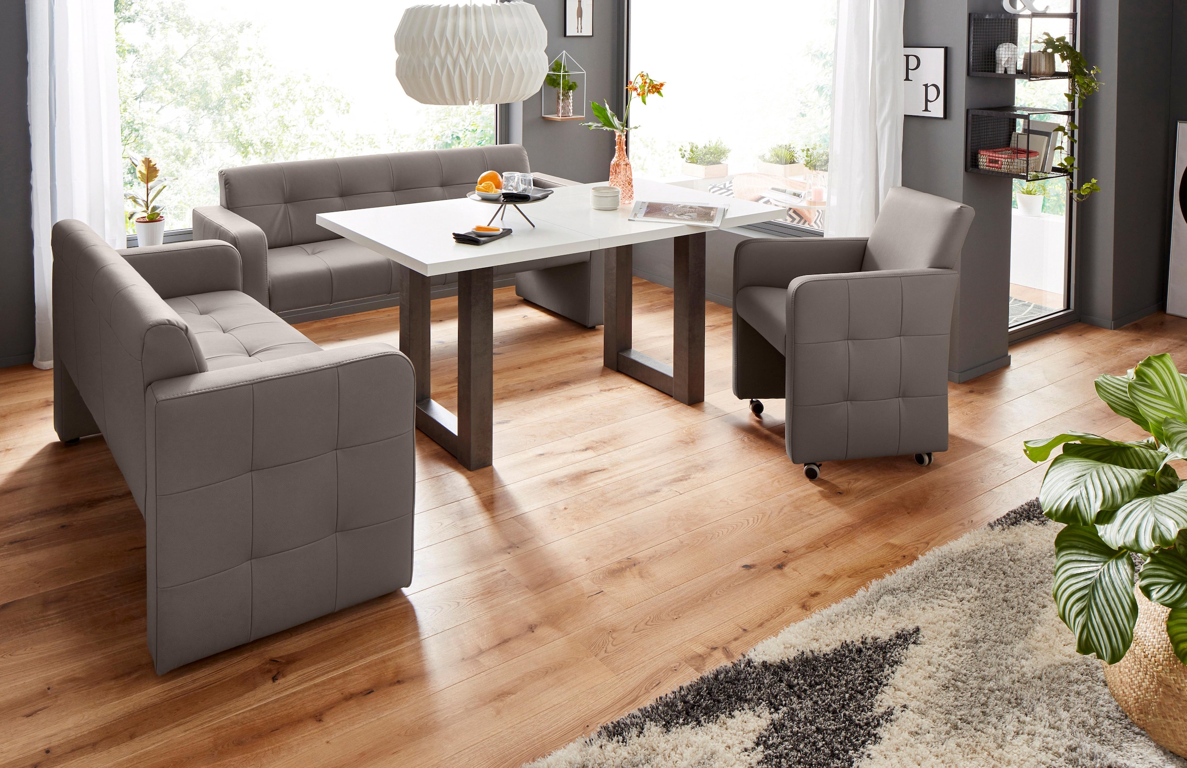 exxpo - sofa fashion Polsterbank »Barista Küchensofa, Sitzhöhe 49cm, kompakte Stellmaße«, Frei im Raum stellbar