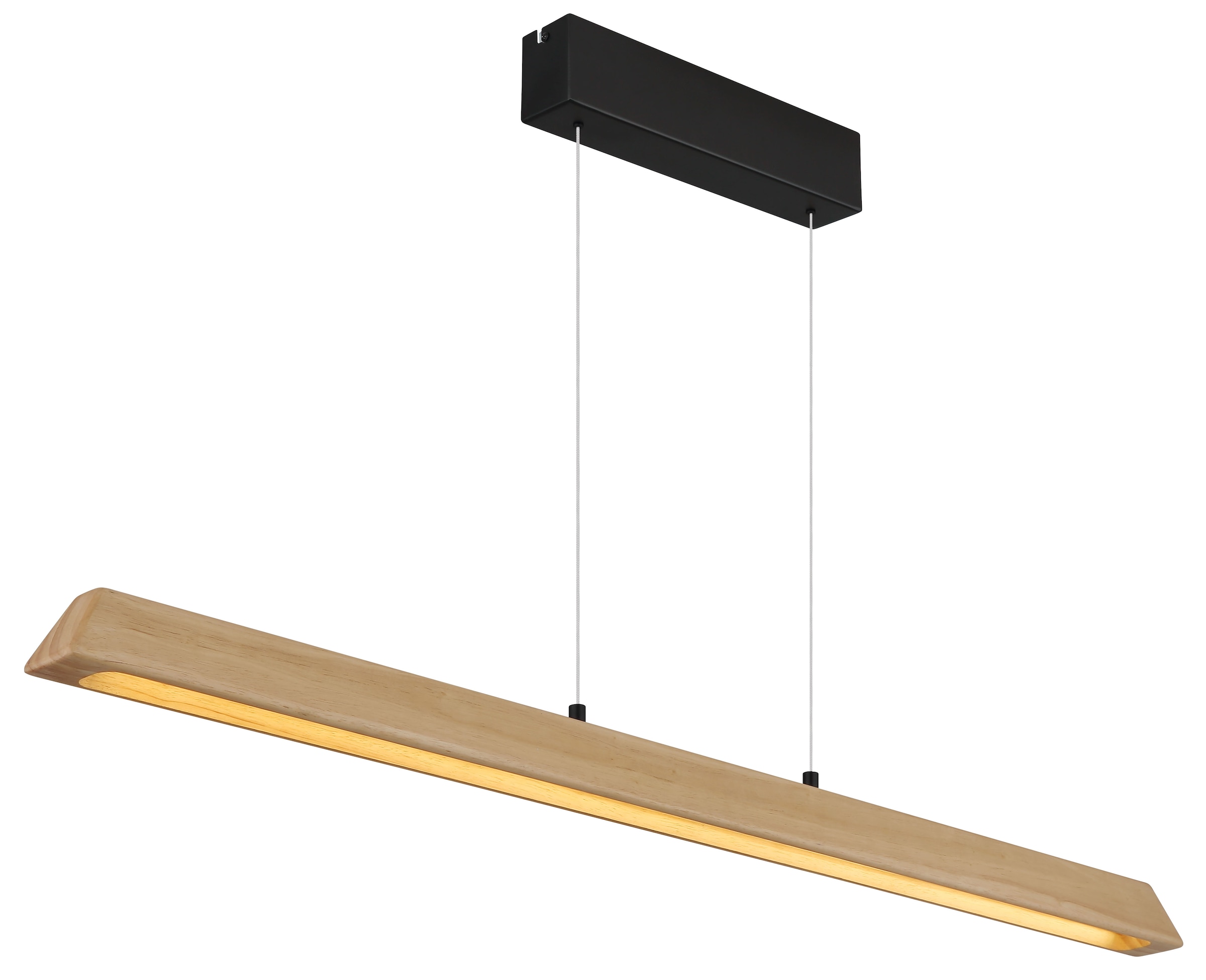 GLOBO LIGHTING Hängeleuchte »MELBA« LED-Modul 1 Stk. Schwarz Holz Hängeleuchte Touchdimmer LED CCT, höhenverstellbar