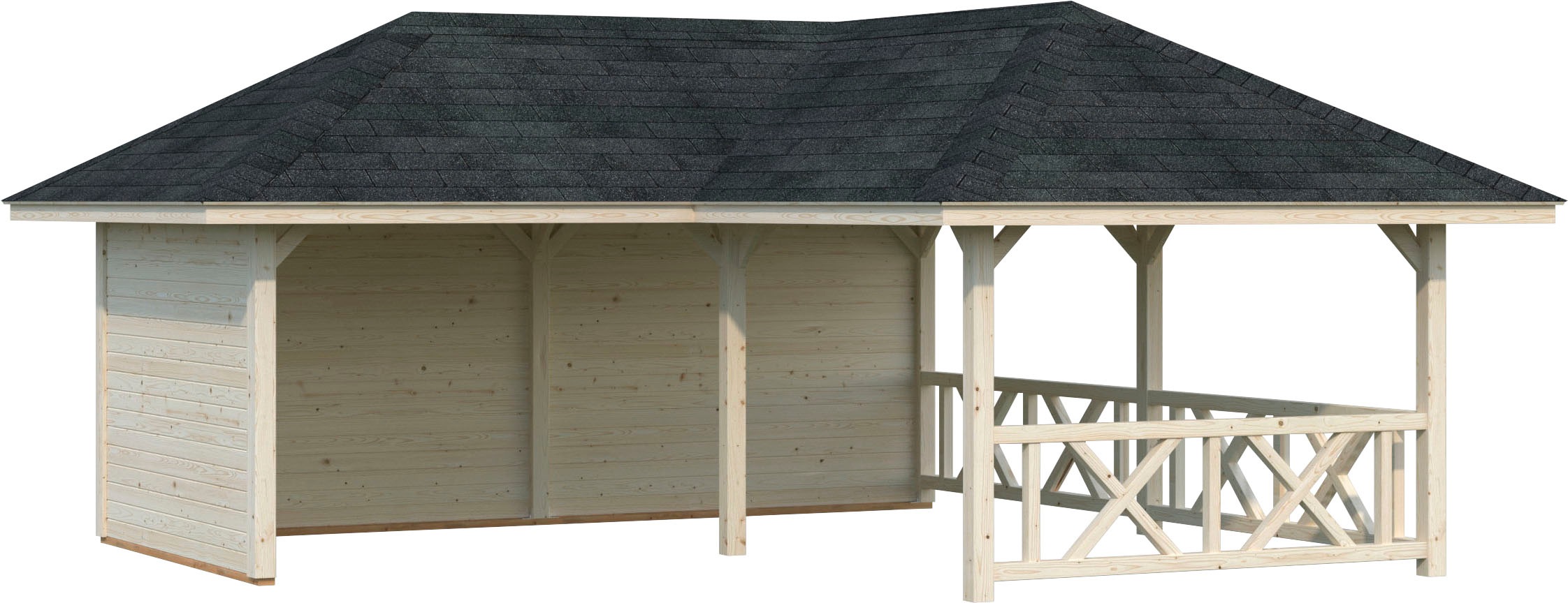 Holzpavillon »Bianca 24,9 m² Set 1«, BxTxH: 588x588x323 cm