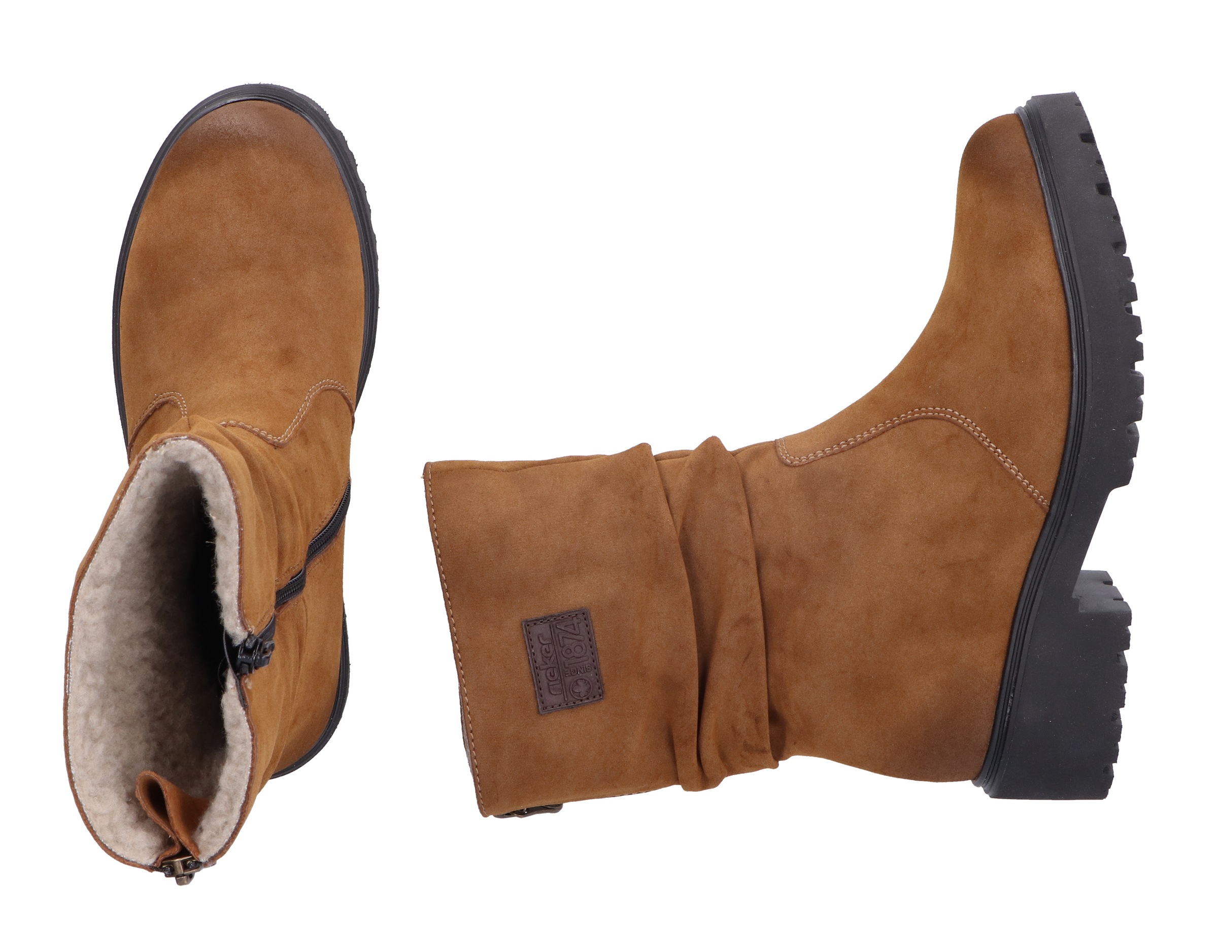 Rieker Winterstiefelette, Winterboots, Profilsohle, slouchy Schaft, mit Innenreißverschluss