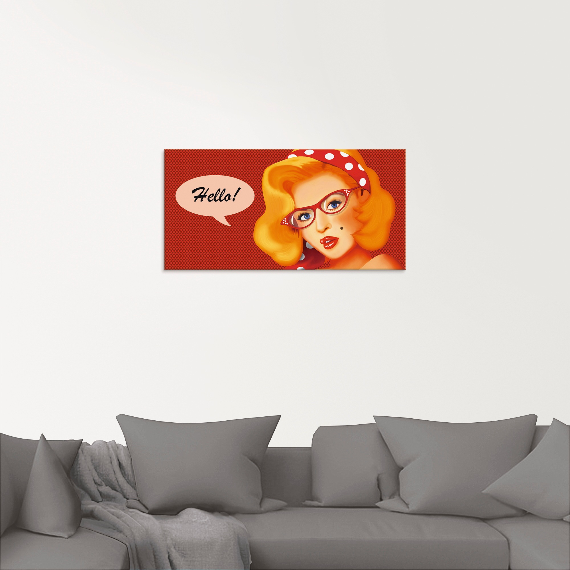 Artland Glasbild »Freundliches Hallo«, Frau, (1 St.), in verschiedenen Größen