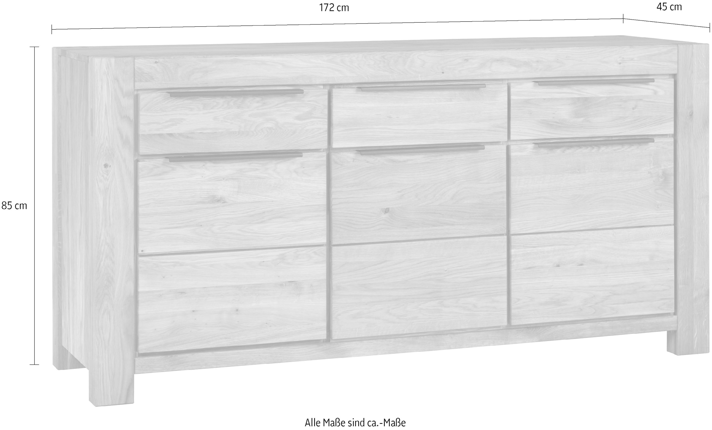 Home affaire Kommode 6 Faächer und 3 Schubladen. schwarze Griffe