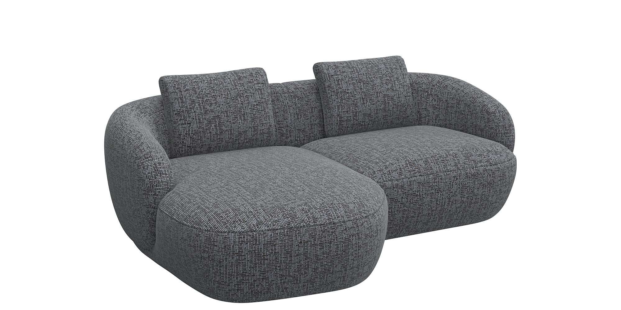 FLEXLUX Wohnlandschaft »Torino, rund, L-Form, Sofa-Ecke mit Recamiere, Longchair-Sofa«, Modernes, organisches Sofa-Design, Kaltschaum, Wellenunterfederung
