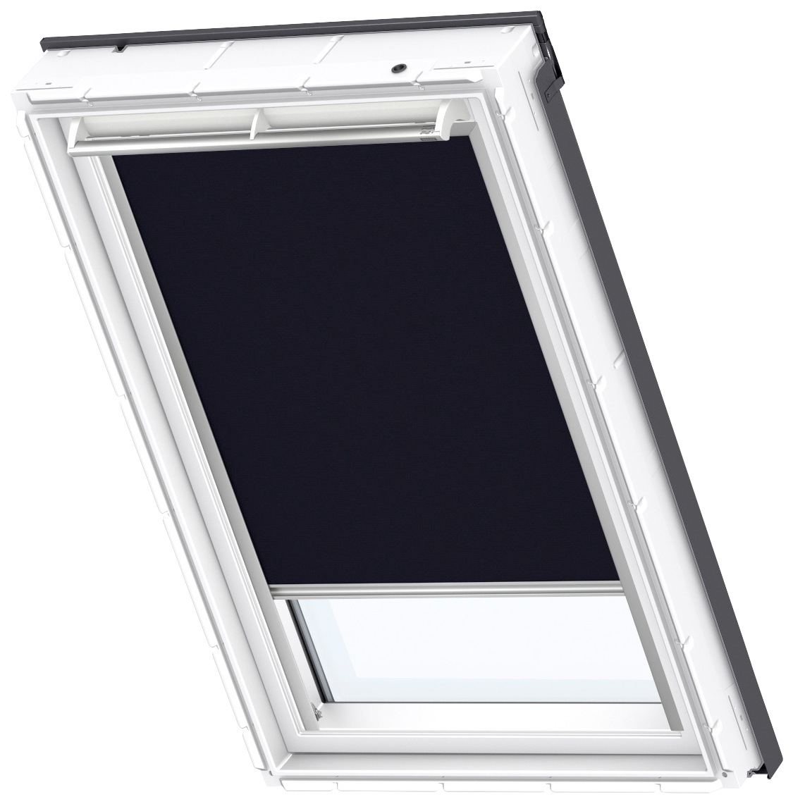 VELUX Verdunklungsrollo "DKL PK06 1100S", verdunkelnd, Verdunkelung, ohne Bohren, in Führungsschienen, alufarbene Führun