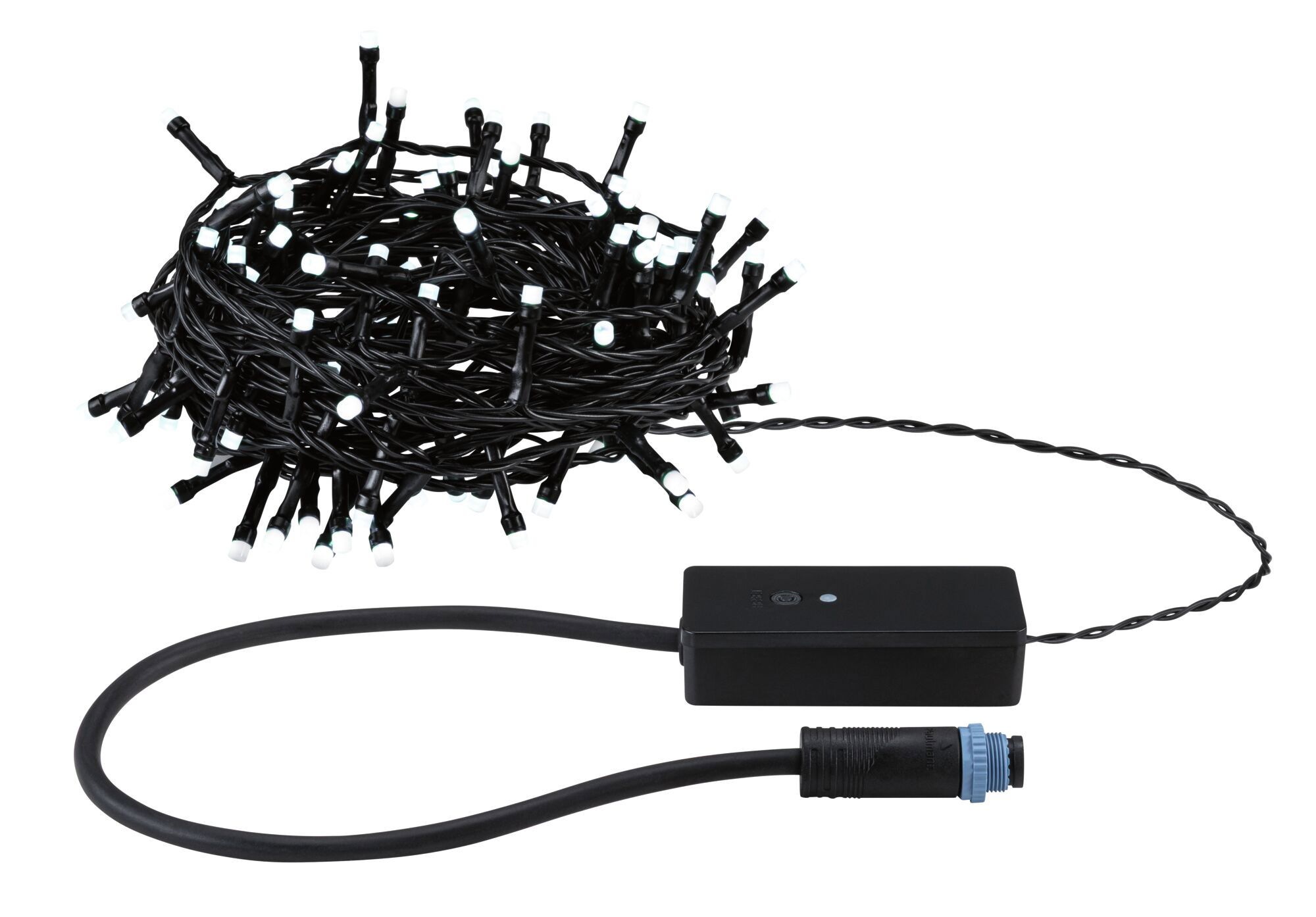 PAULMANN LED-Lichterkette "Yuna IP44 Schwarz", schwarz, Dioden 114 Stk. Flammen 1 Stk., Gesamtlänge 12,4m, Lichterketten, dimmbar