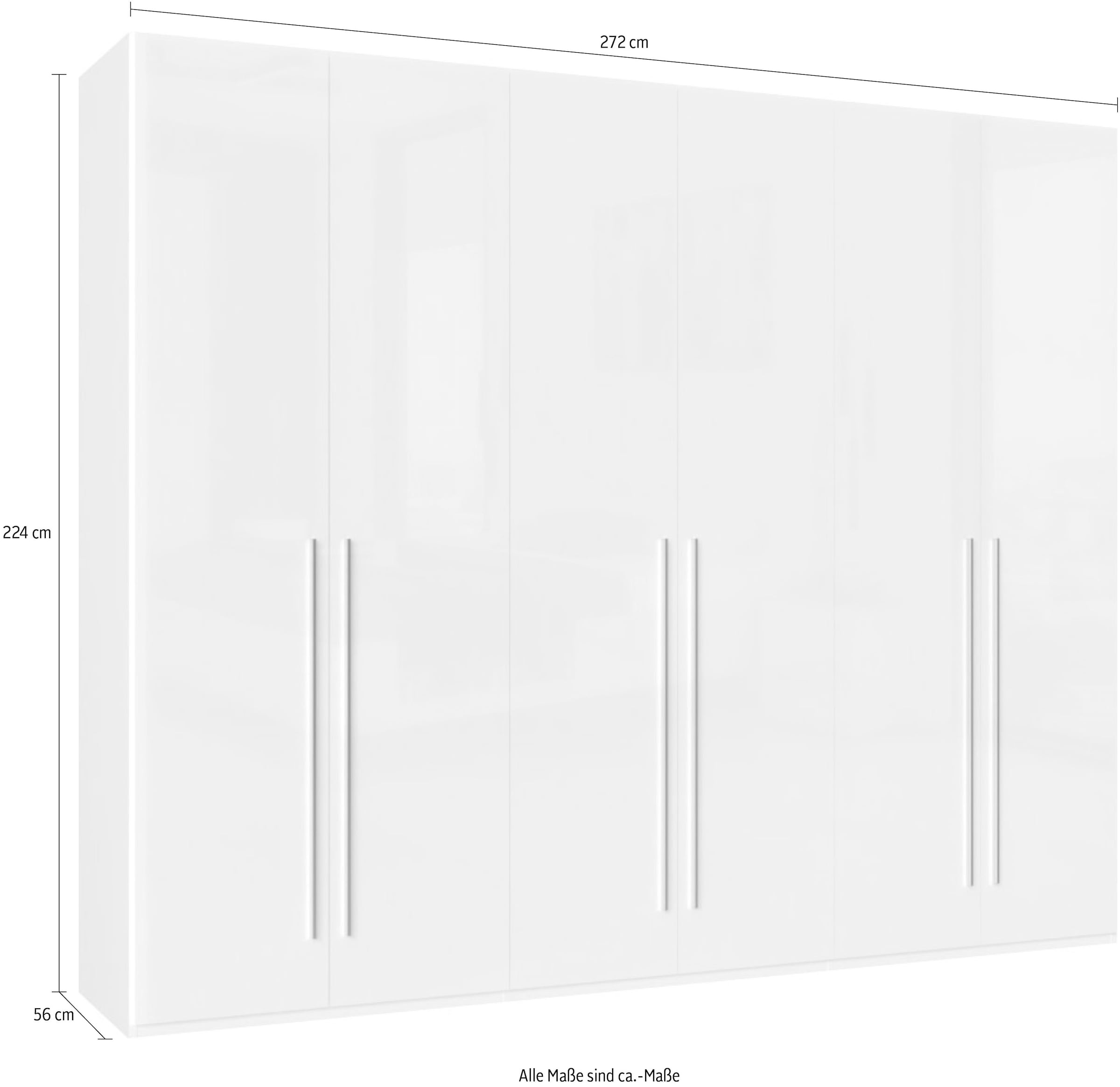 Places of Style Kleiderschrank »Piano, UV lackiert, hochglänzend in beige oder weiß, FSC-zertifiziert«, (Made in Europe), in vielen Breiten, Höhe 224cm, mit Soft-Close Funktion
