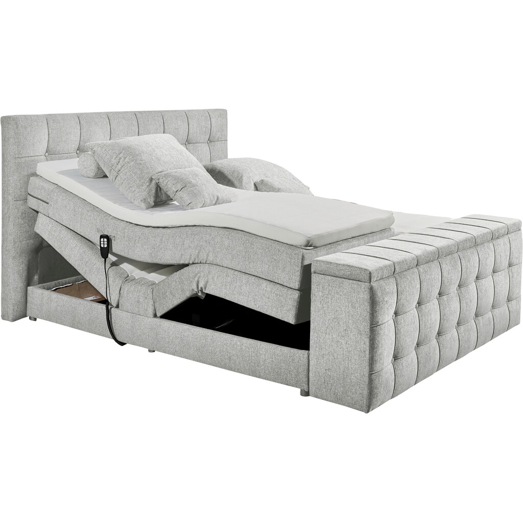 ED EXCITING DESIGN Boxspringbett »Managua«, (6 St.), Motor, harte Seite mit Kokosmatte, weiche Seite mit Filzabdeckung