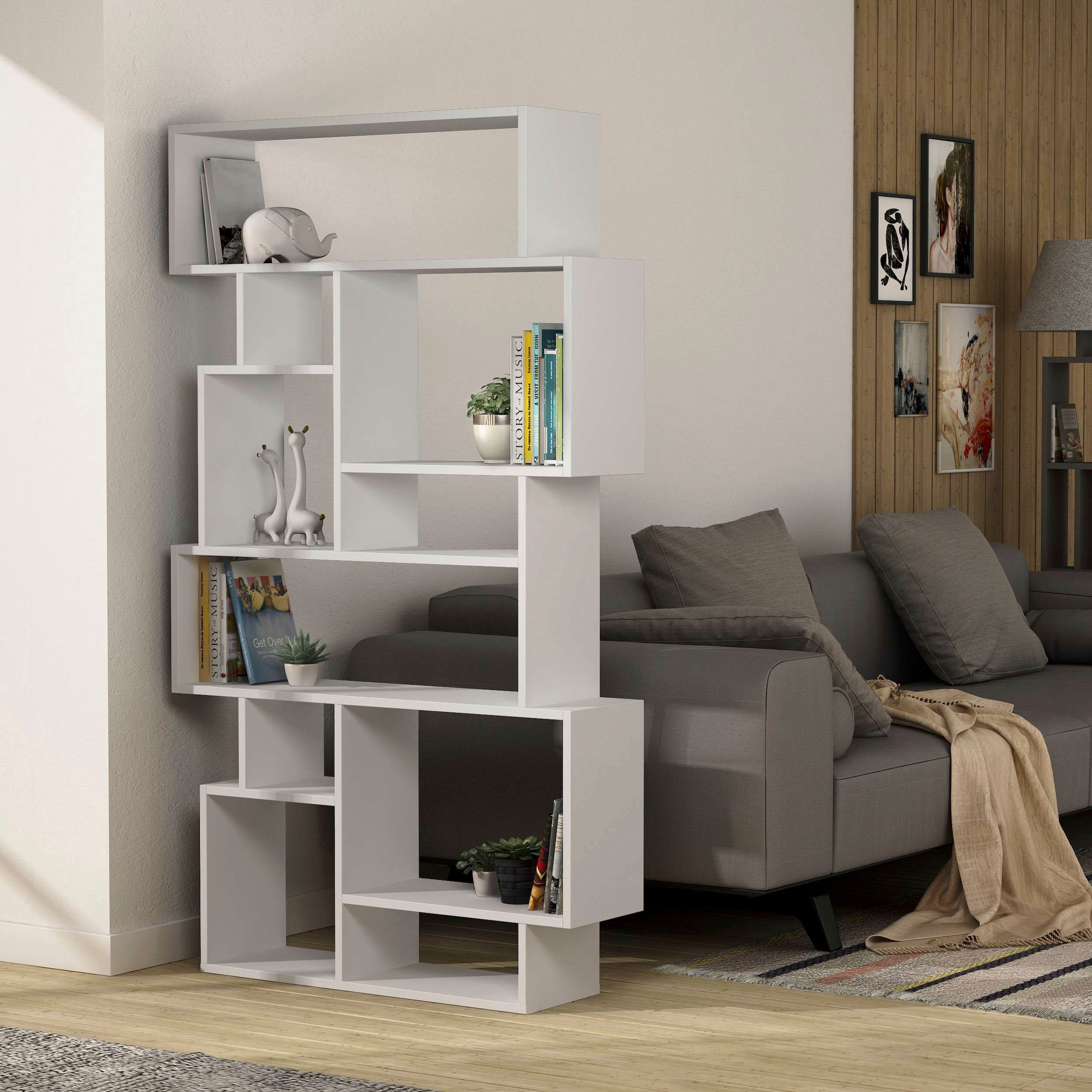Decortie Bücherregal »Karmato Bücherregal«, (Packung), Leichte Montage, Lagerung, Platzsparend