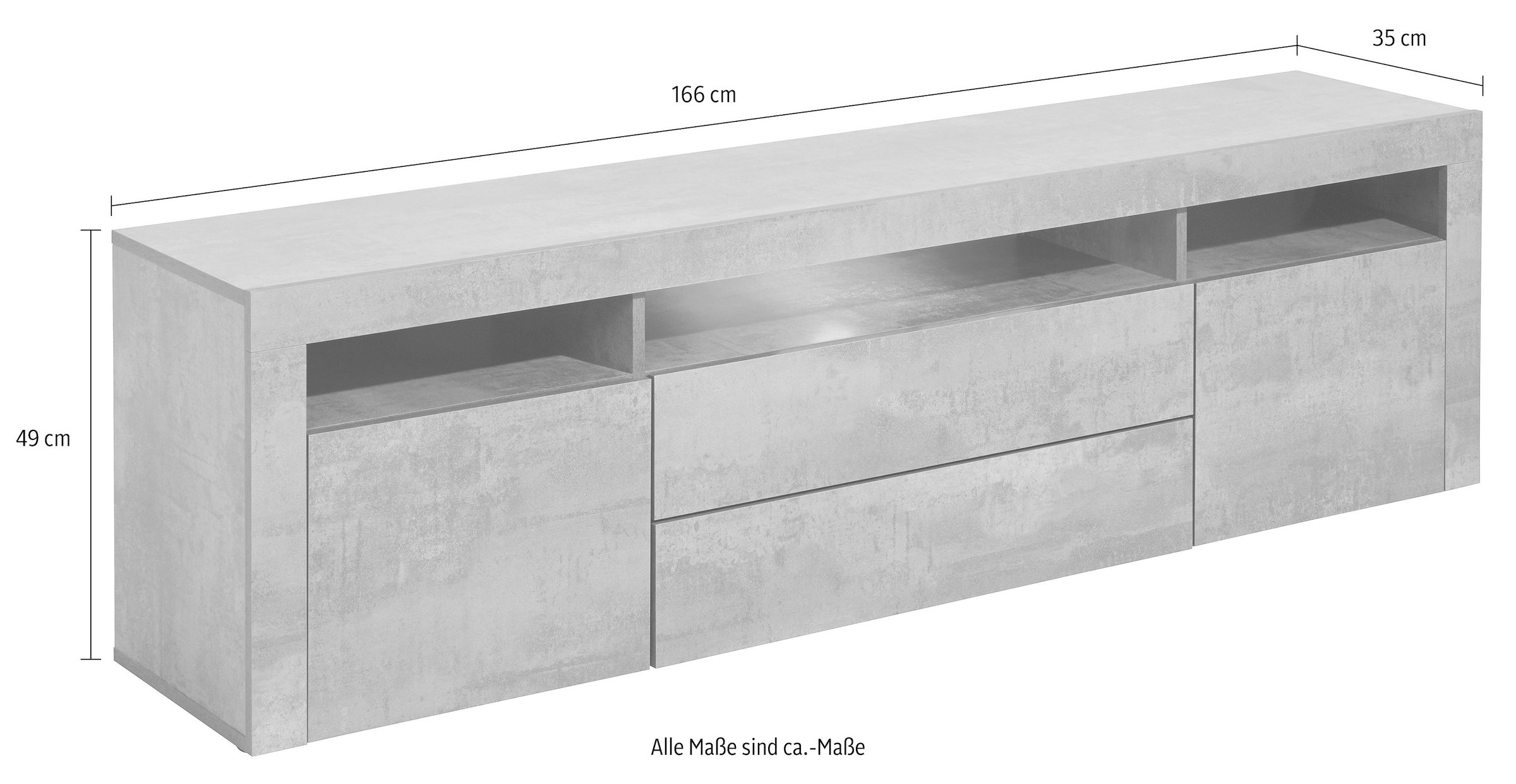 »Santa borchardt BAUR | Lowboard cm 166 Breite kaufen Fe«, Möbel