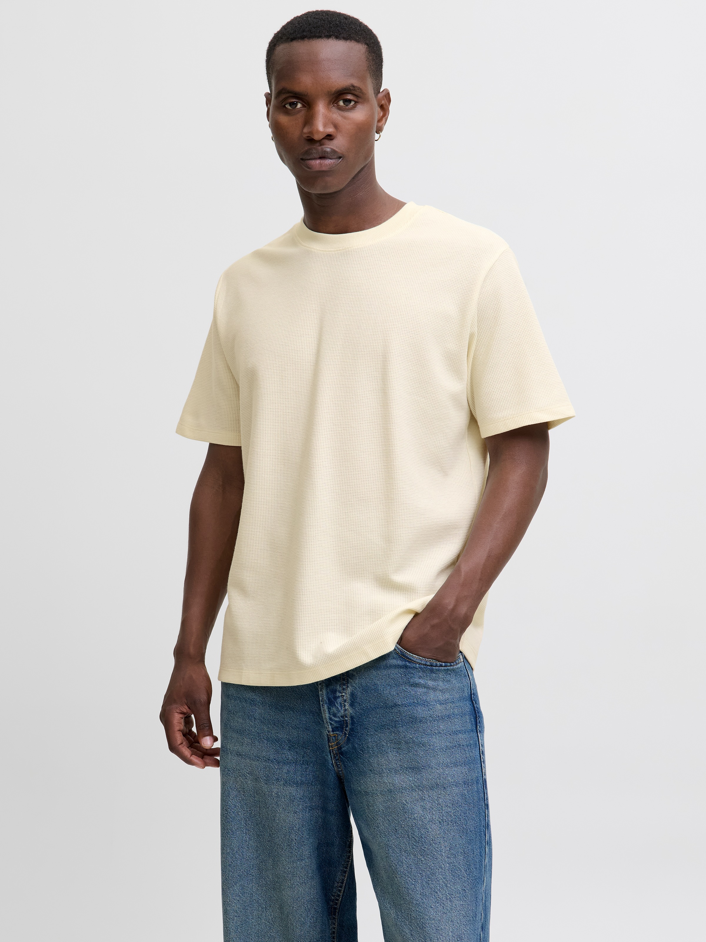 Jack & Jones Rundhalsshirt "JJEAUSTIN TEE SS NOOS" Materialmix, relaxed fit günstig online kaufen