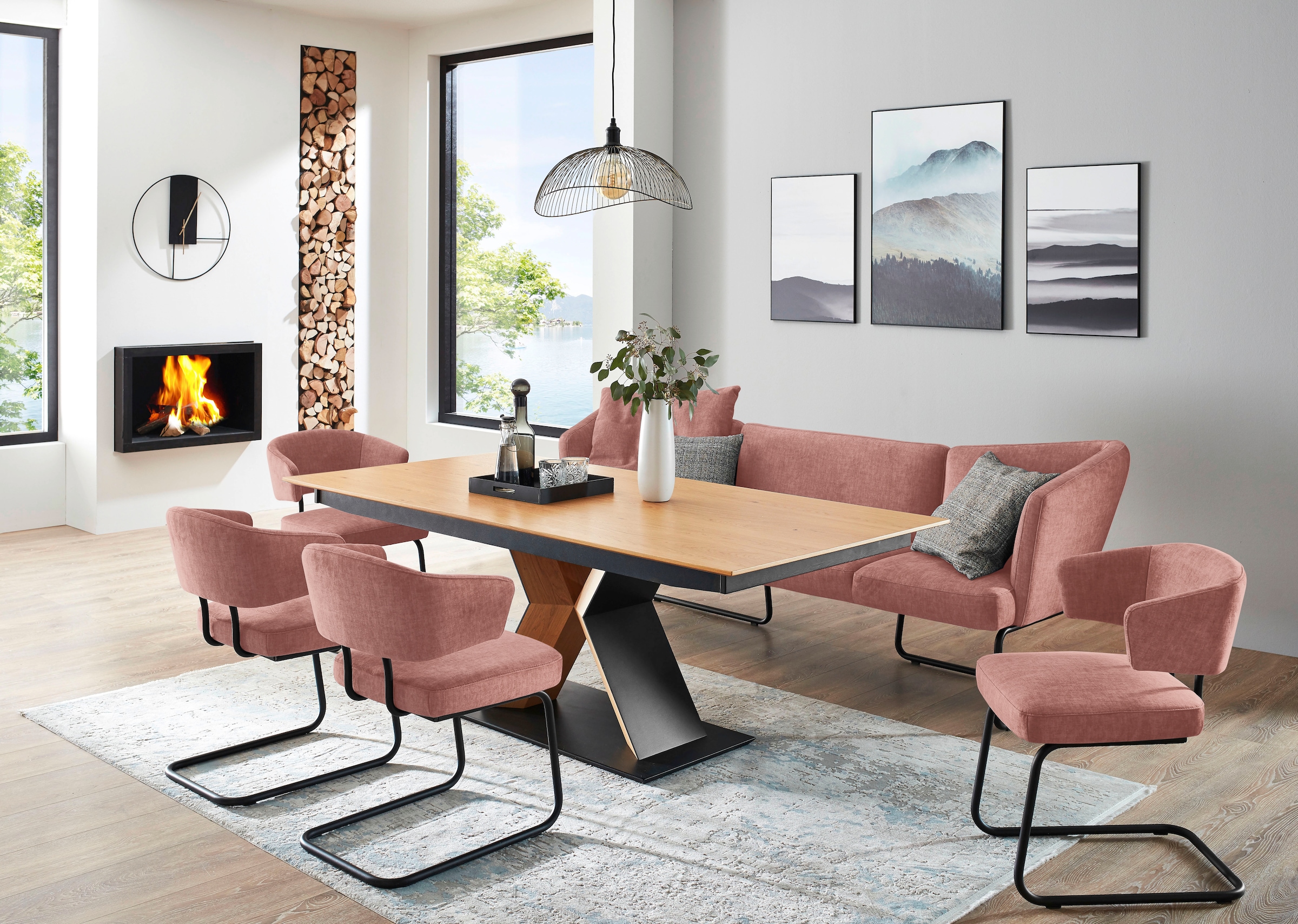 K+W Komfort & Wohnen Essgruppe "Mikkado Tube" 6 Stk. tlg. 4 Freischwinger u günstig online kaufen