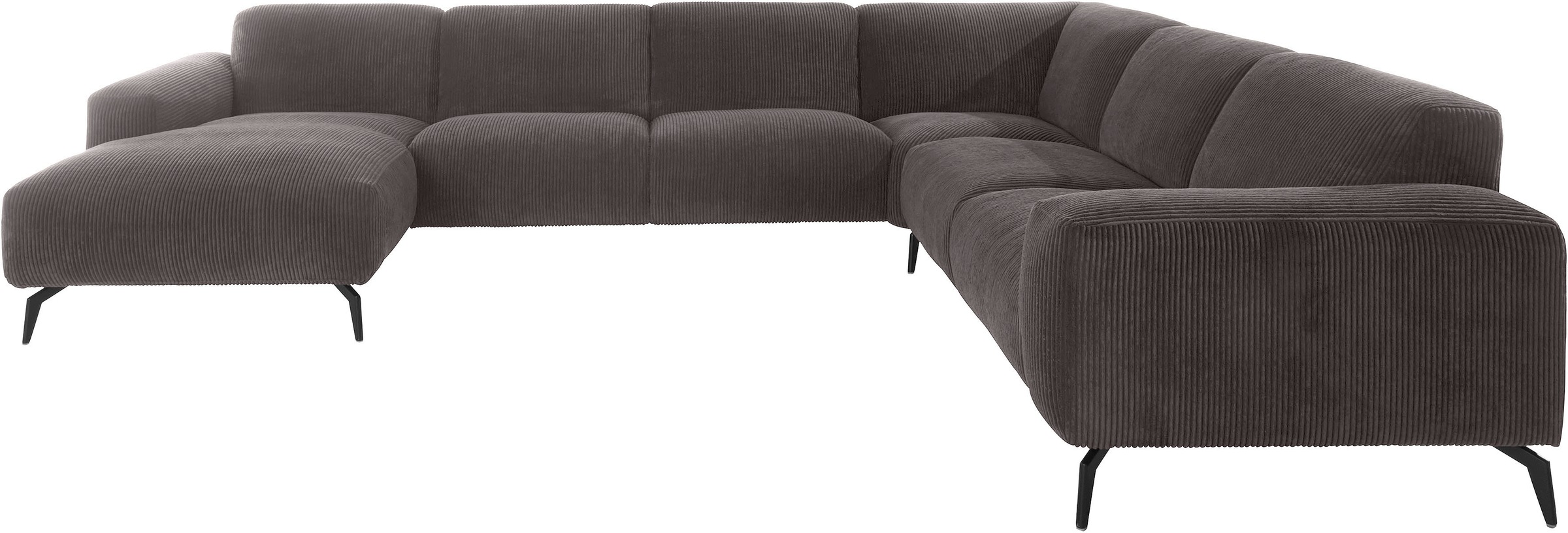 andas Ecksofa »Drobak«, mit Cord Bezug, Wellenunterfederung und schwarzen Metallfüßen kaufen