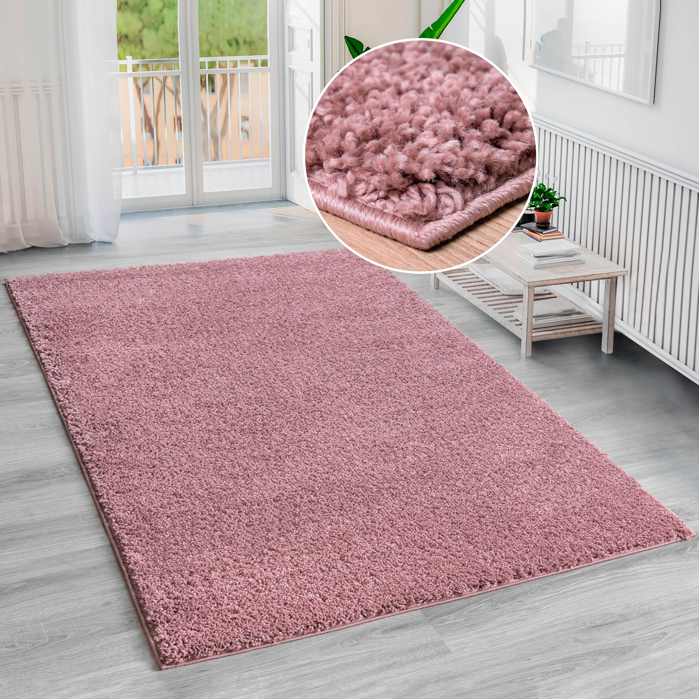 Hochflor-Teppich BRUNO BANANI "Shaggy Soft" Gr. 4, lila (flieder), B:160cm H:30mm L:230cm, Kunstfaser, Teppiche, gewebt, Uni Farben, besonders weich und kuschelig, Kundenliebling