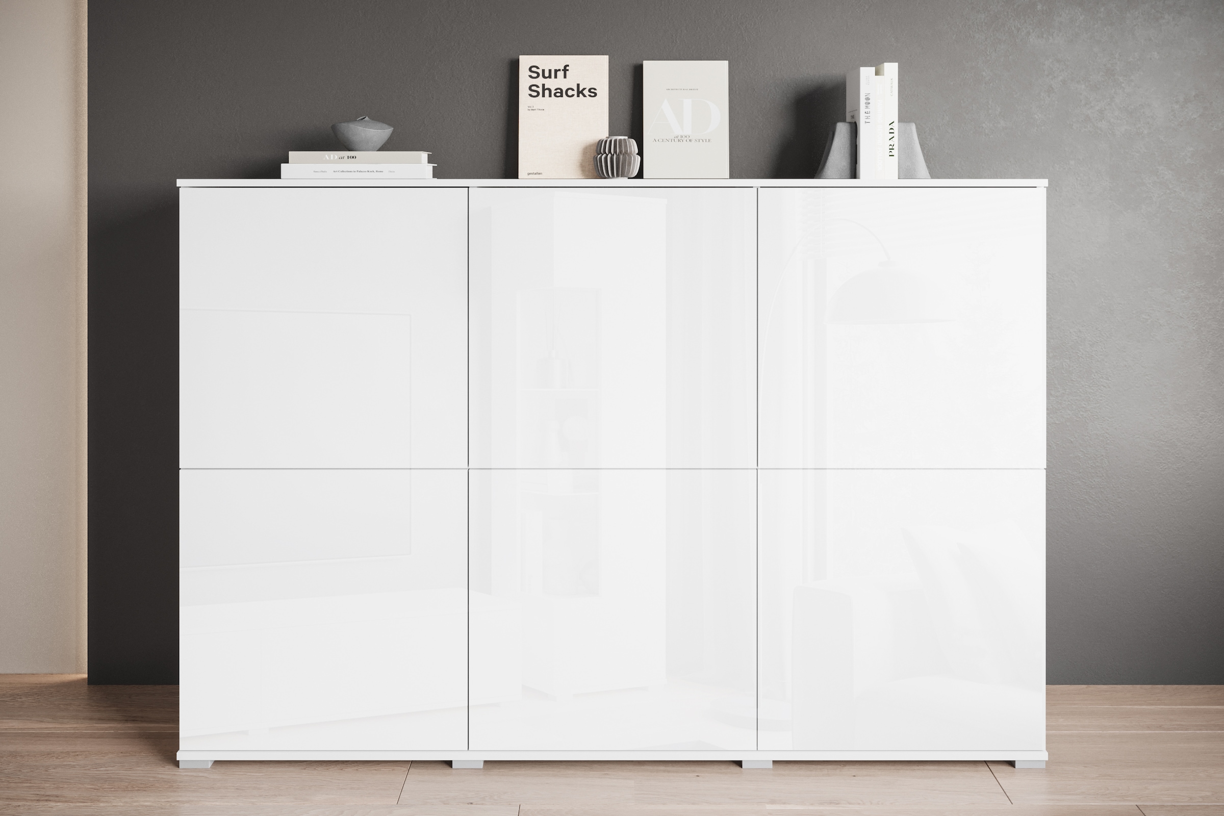 INOSIGN Highboard "Kenia, moderne grifflose Hochkommode mit 6 Türen, Breite günstig online kaufen
