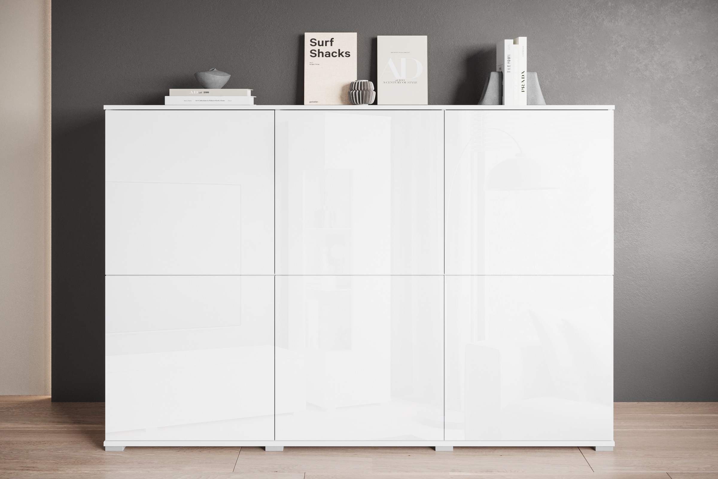 OTTO home Highboard "Kenia, moderne grifflose Hochkommode mit 6 Türen, Brei günstig online kaufen